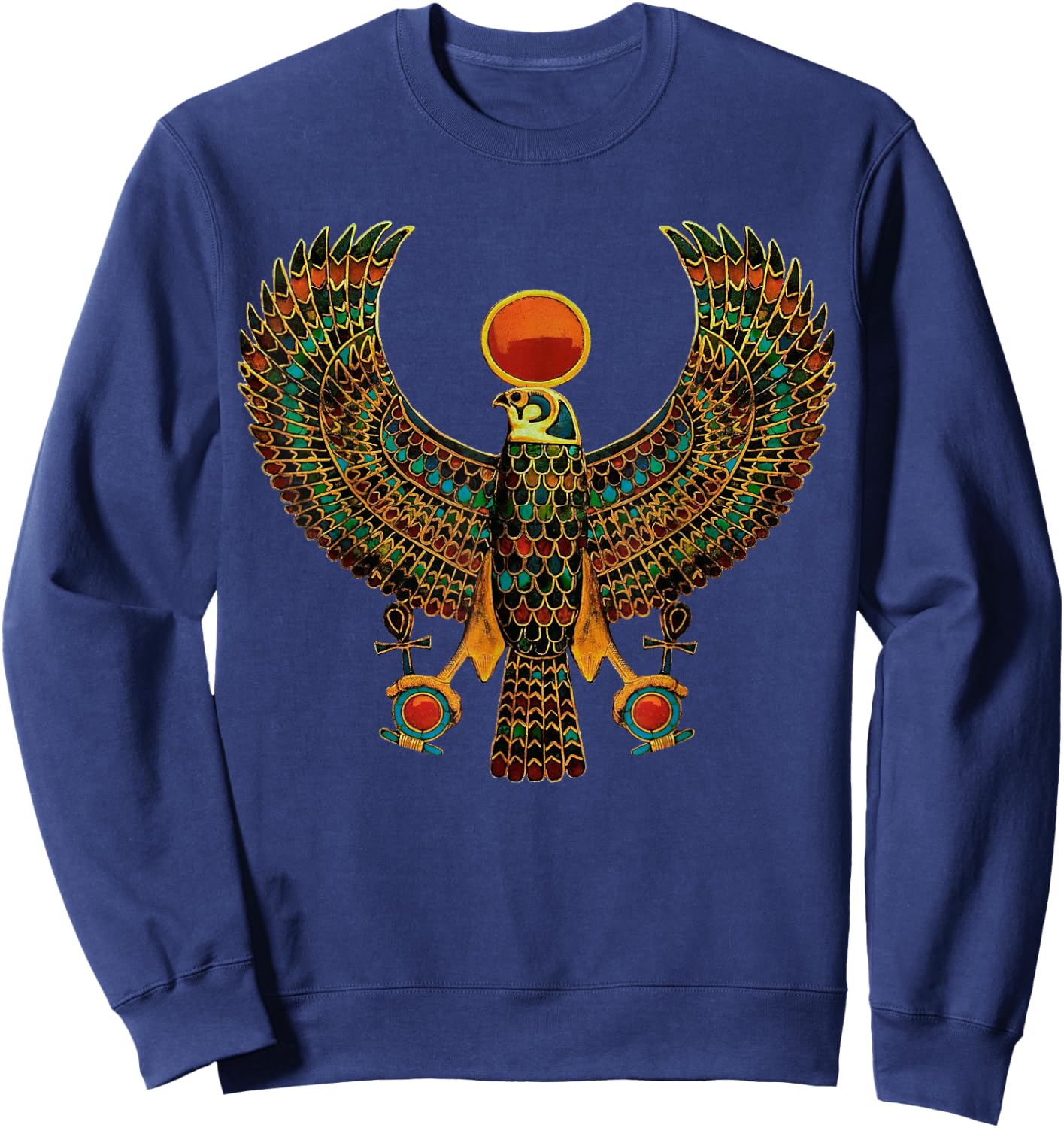 Horus Ancient Egyptian Falcon Hieroglyph Sweatshirt - Sweatshirt | Navy