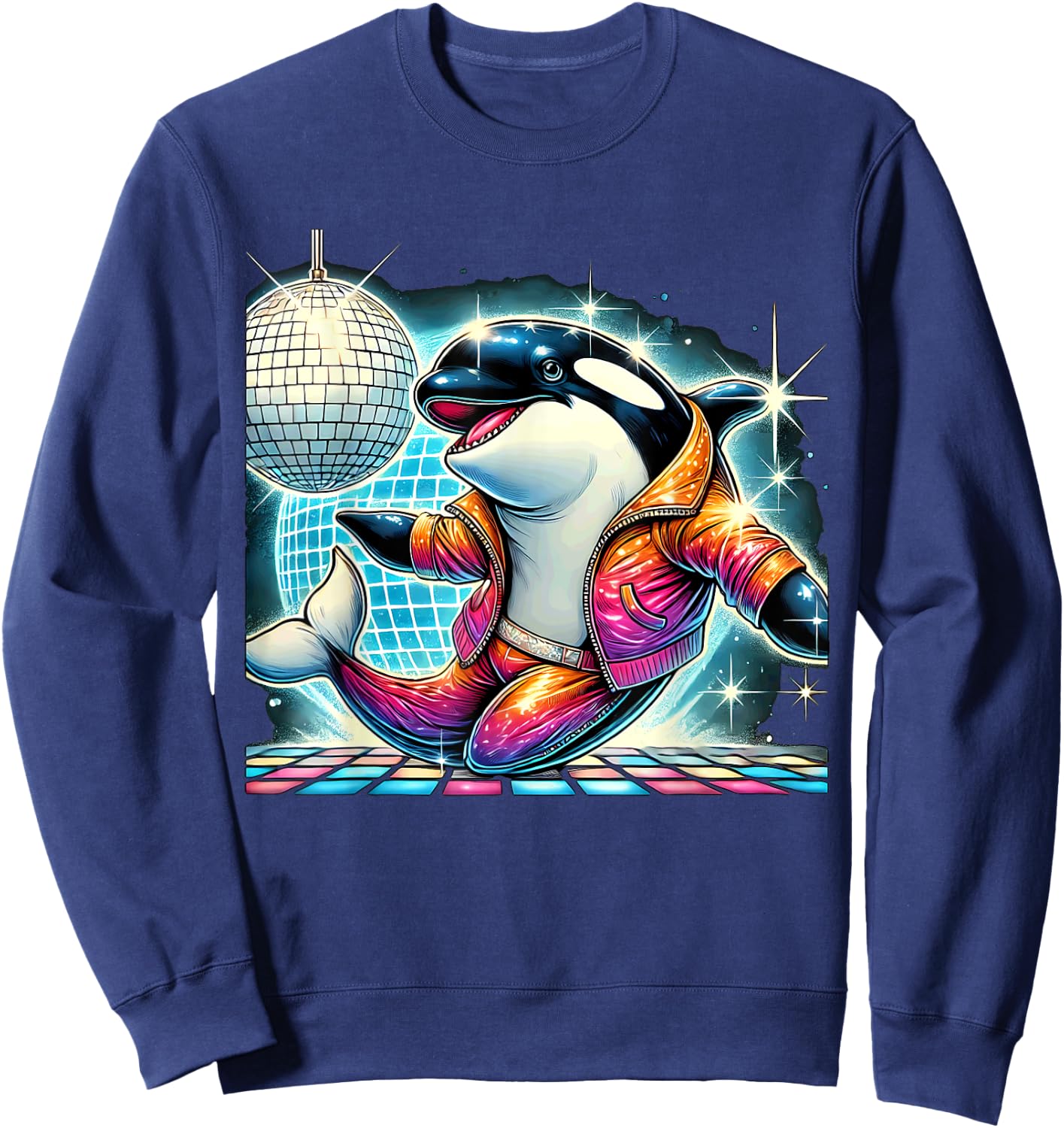 Aesthetic Orca Disco Sweatshirt - Sweatshirt | Navy