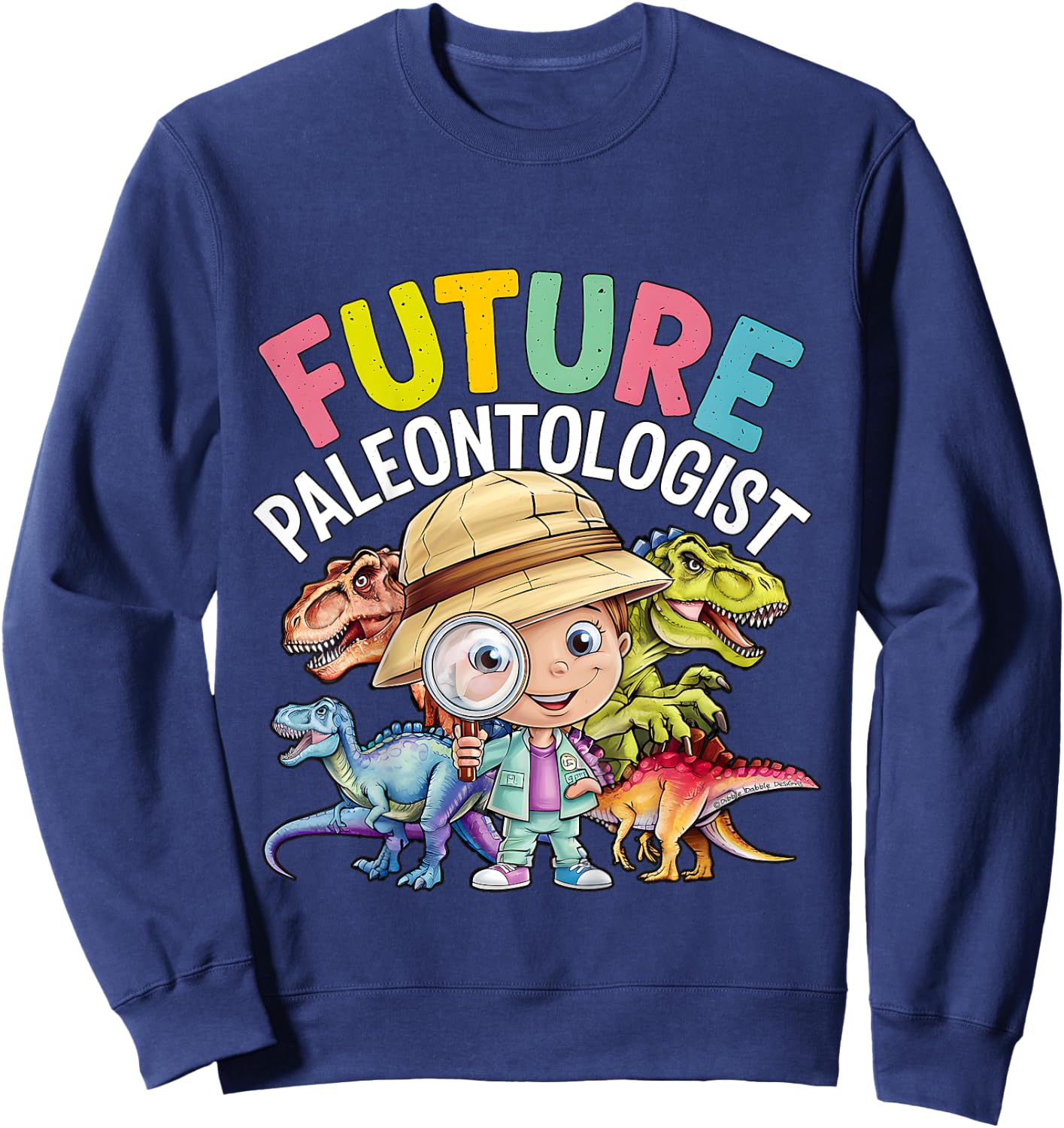 Cute Dinosaur Expert Future Paleontologist Sweatshirt - Sweatshirt | Navy