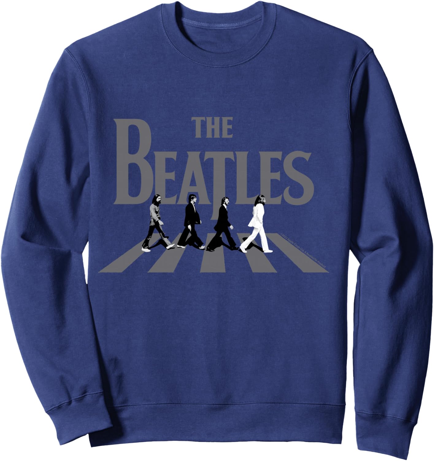 The Beatles Abbey Road Grayscale Album Cover Sweatshirt - Sweatshirt | Navy