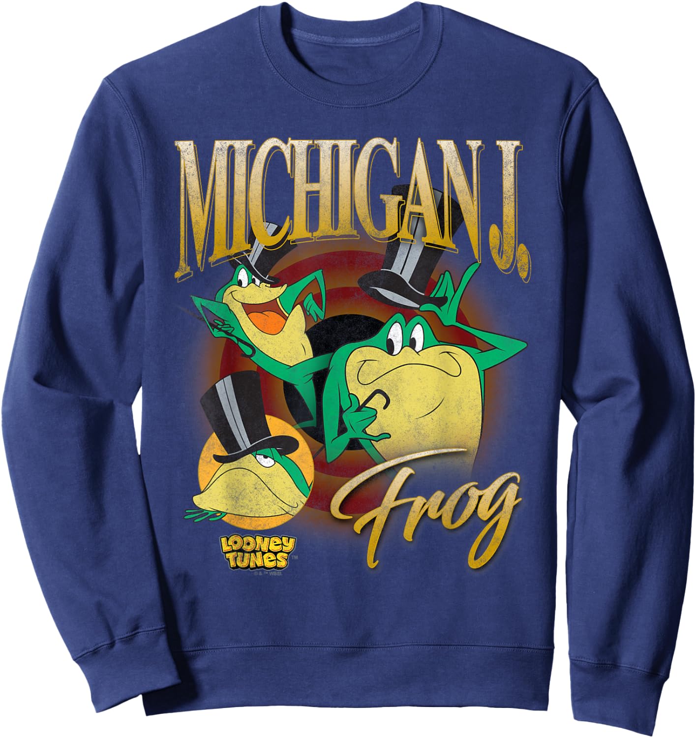 Looney Tunes Bootleg Michigan J Frog Sweatshirt - Sweatshirt | Navy