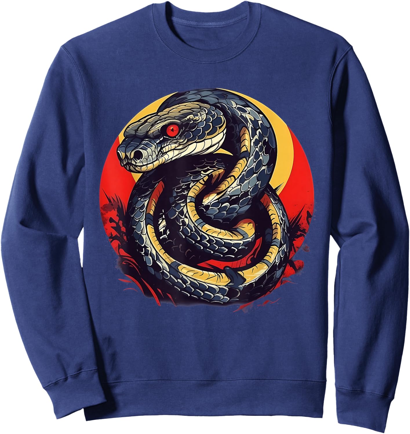 Retro Style King Snake Cobra Sweatshirt - Sweatshirt | Navy