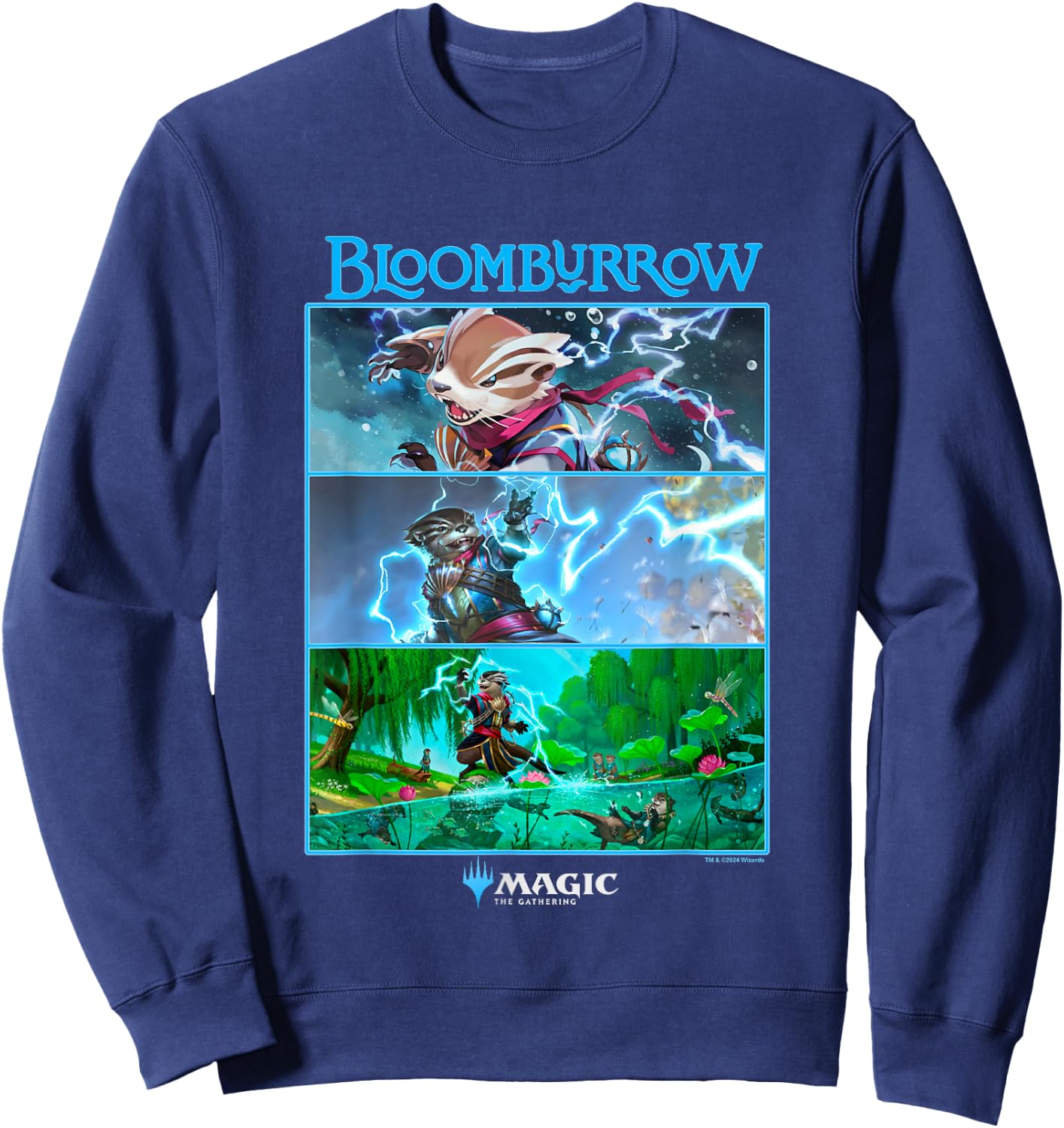 Magic: The Gathering Bloomburrow Panels , Black, S Sweatshirt - Sweatshirt | Navy