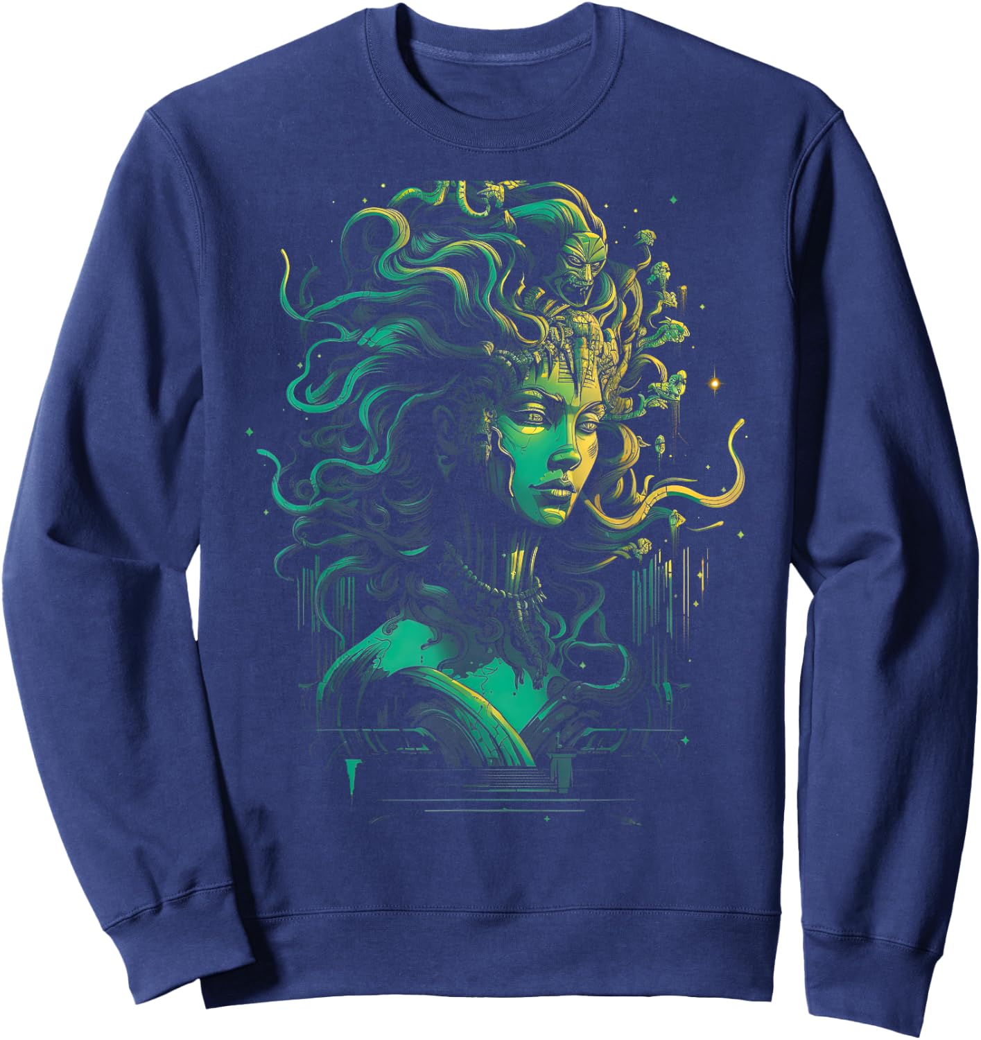 Medusa Snakes Monster Petrification Ancient Sweatshirt - Sweatshirt | Navy