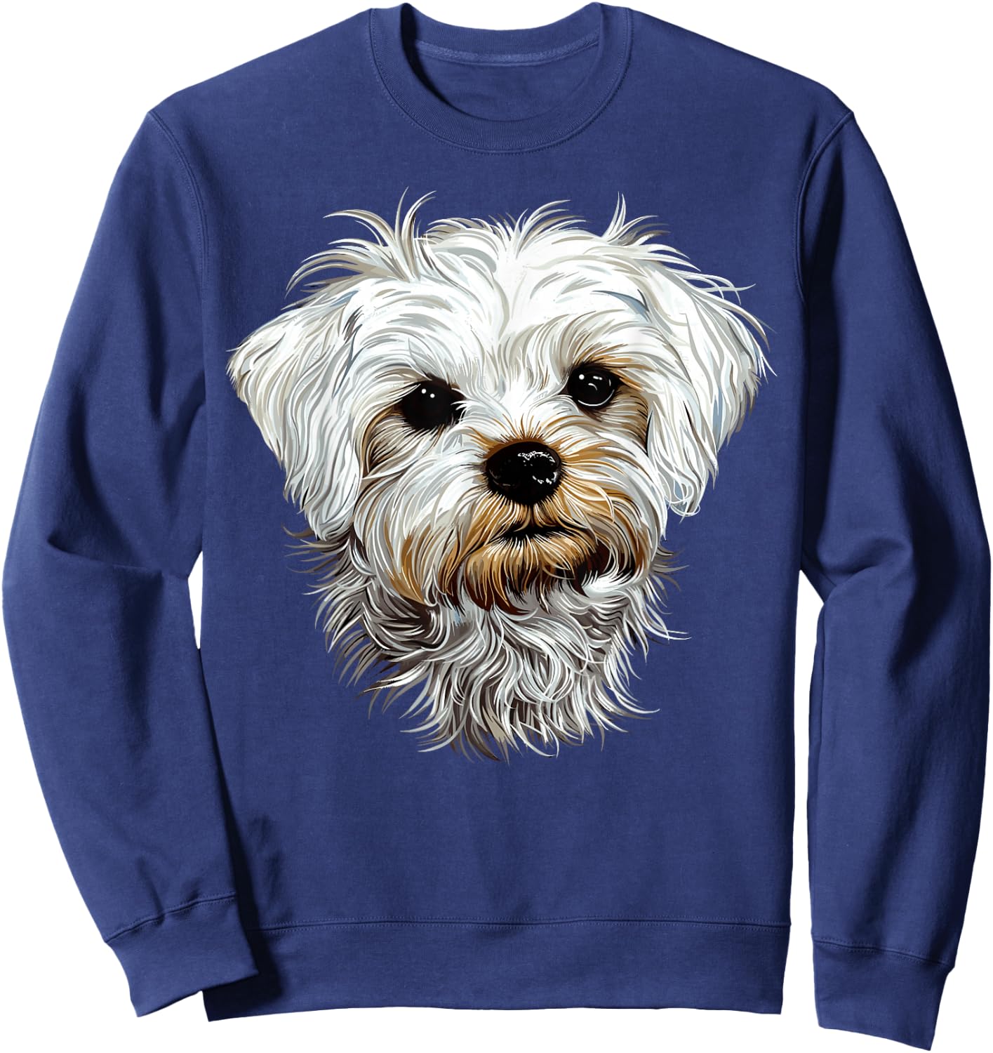 Bichon Maltese Small Dog Bichon Maltese Love Cute , Black, S Sweatshirt - Sweatshirt | Navy
