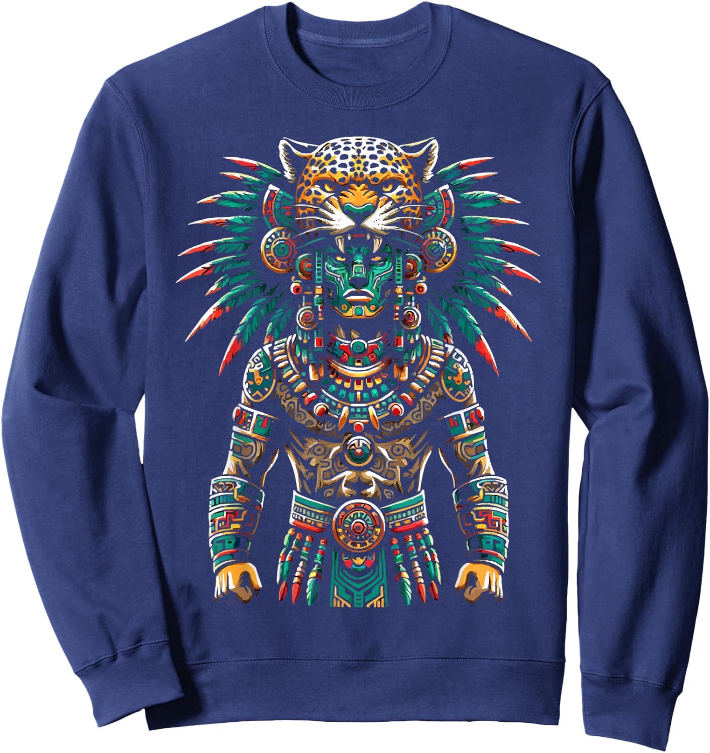 Aztec Jaguar Warrior Aztec Culture Mayan Indigenous Sweatshirt - Sweatshirt | Navy