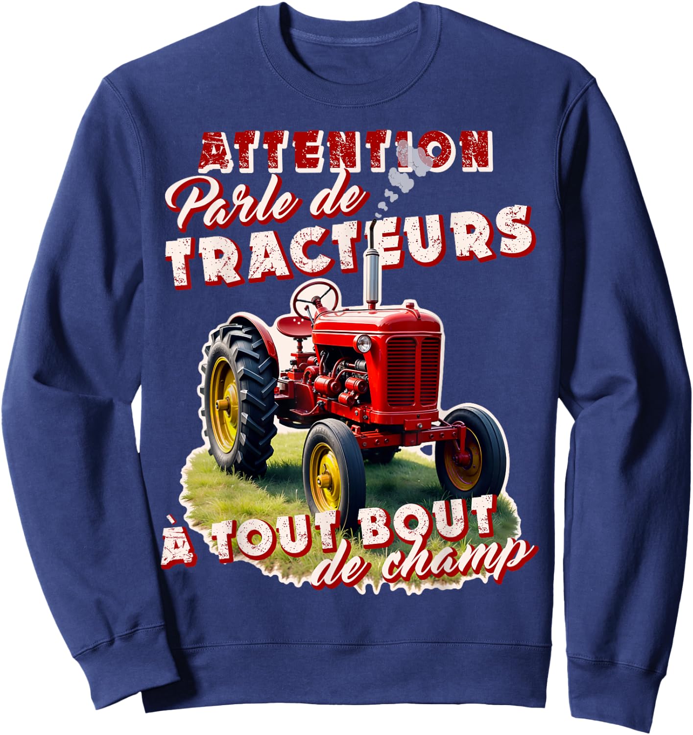 Tractor Farmer Gift Tractor Old Humorous , Black, S Sweatshirt - Sweatshirt | Navy