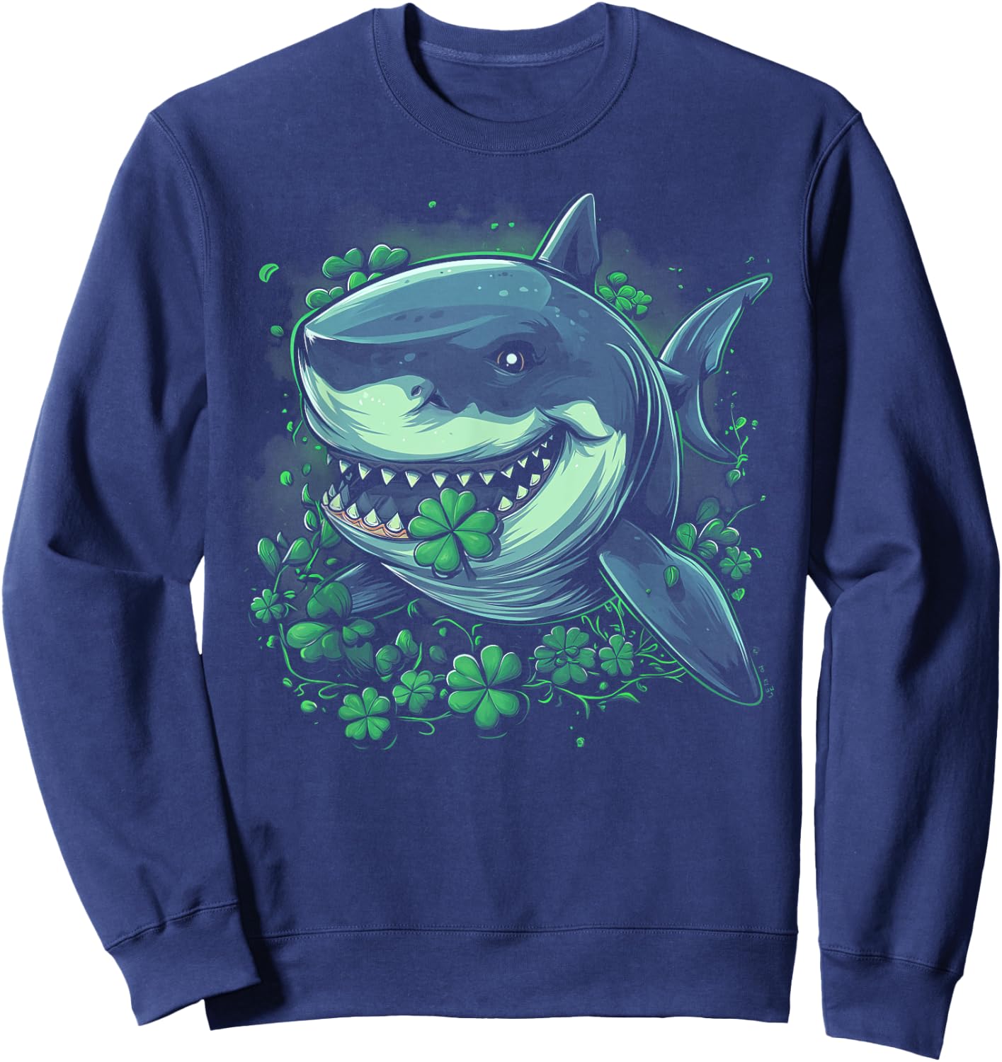 Shark - Funny Saint Paddys St. Patrick's Day Irish Ireland Sweatshirt - Sweatshirt | Navy