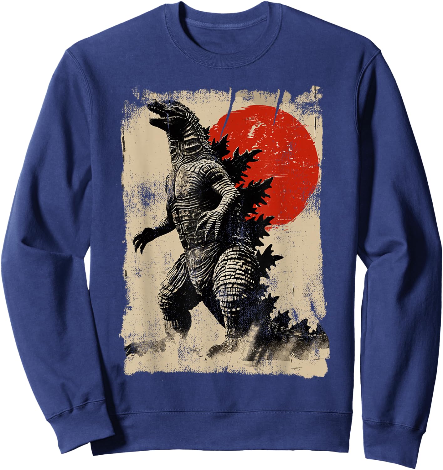 Retro Vintage Japanese Art Legendary Rare Kaiju , black Sweatshirt - Sweatshirt | Navy