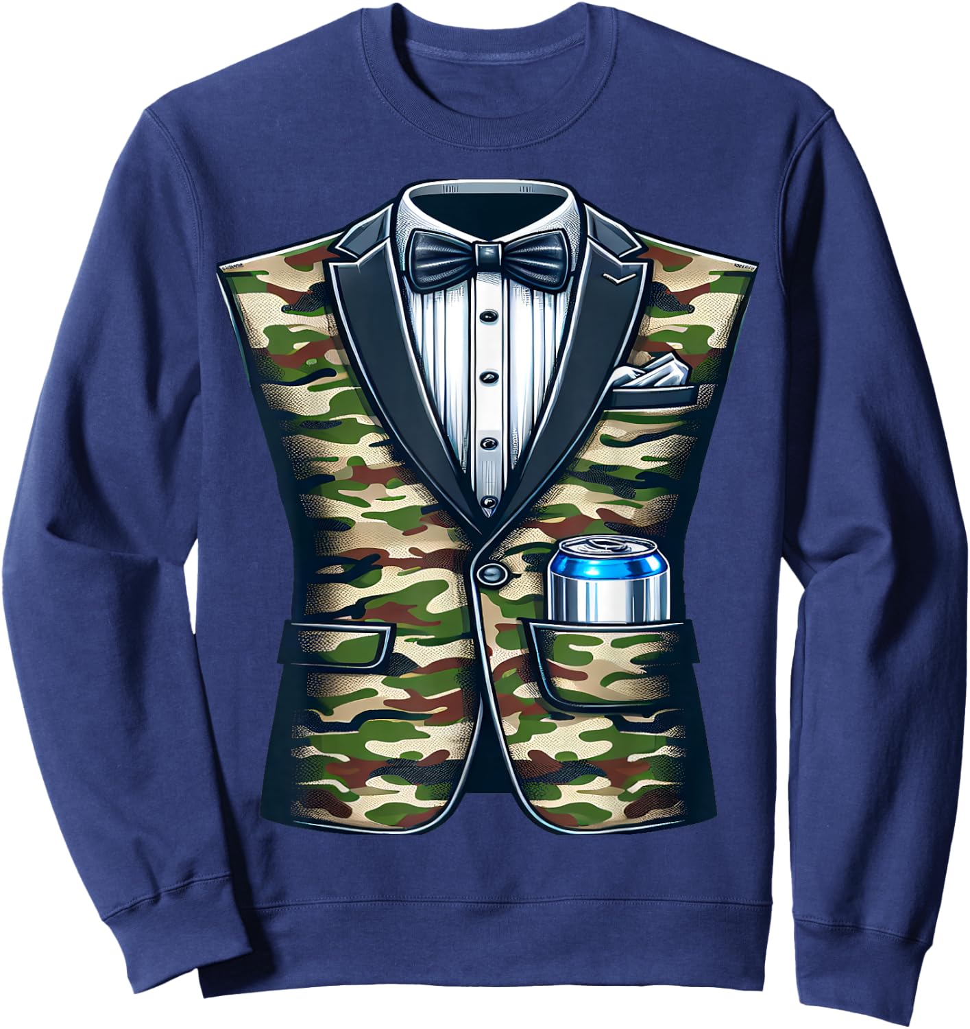 Tuxedo Camouflage with Beer Sweatshirt - Sweatshirt | Navy