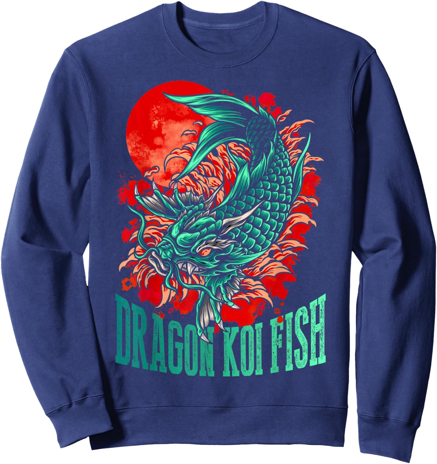Dragon Koi Fish Sweatshirt - Sweatshirt | Navy