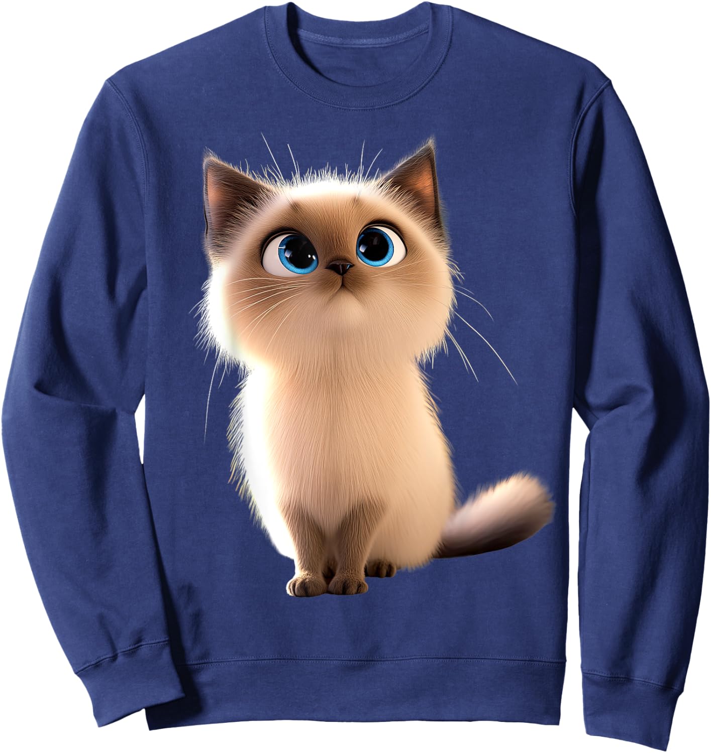 Burma Sacred Cat Burmese Cat Sweet Burma Cats , Black, S Sweatshirt - Sweatshirt | Navy