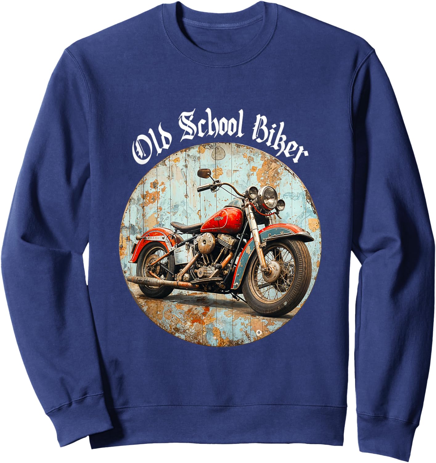 Old School Biker Motorcycle Biker Gift , Black, S Sweatshirt - Sweatshirt | Navy