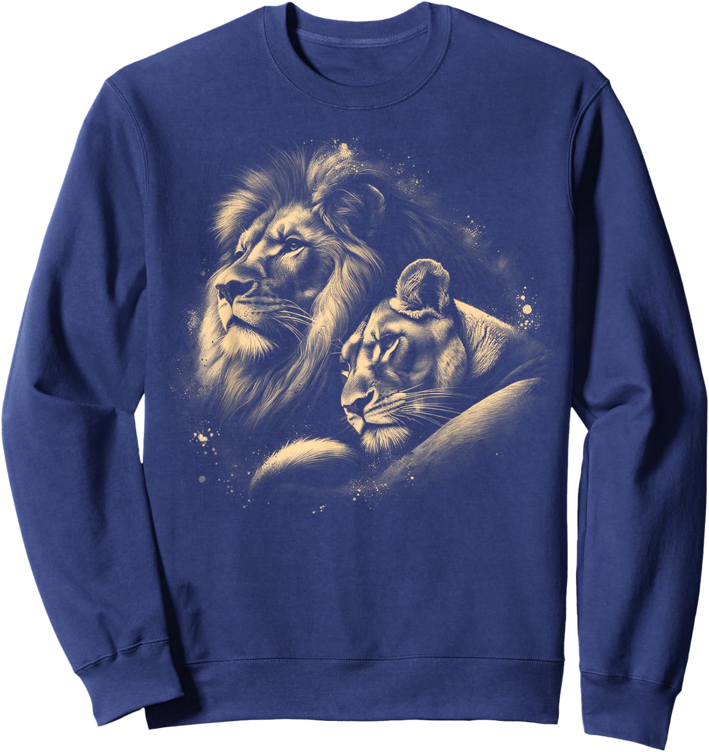 Lion and Lioness Symbol of Love, Loyalty and Partnership , black Sweatshirt - Sweatshirt | Navy