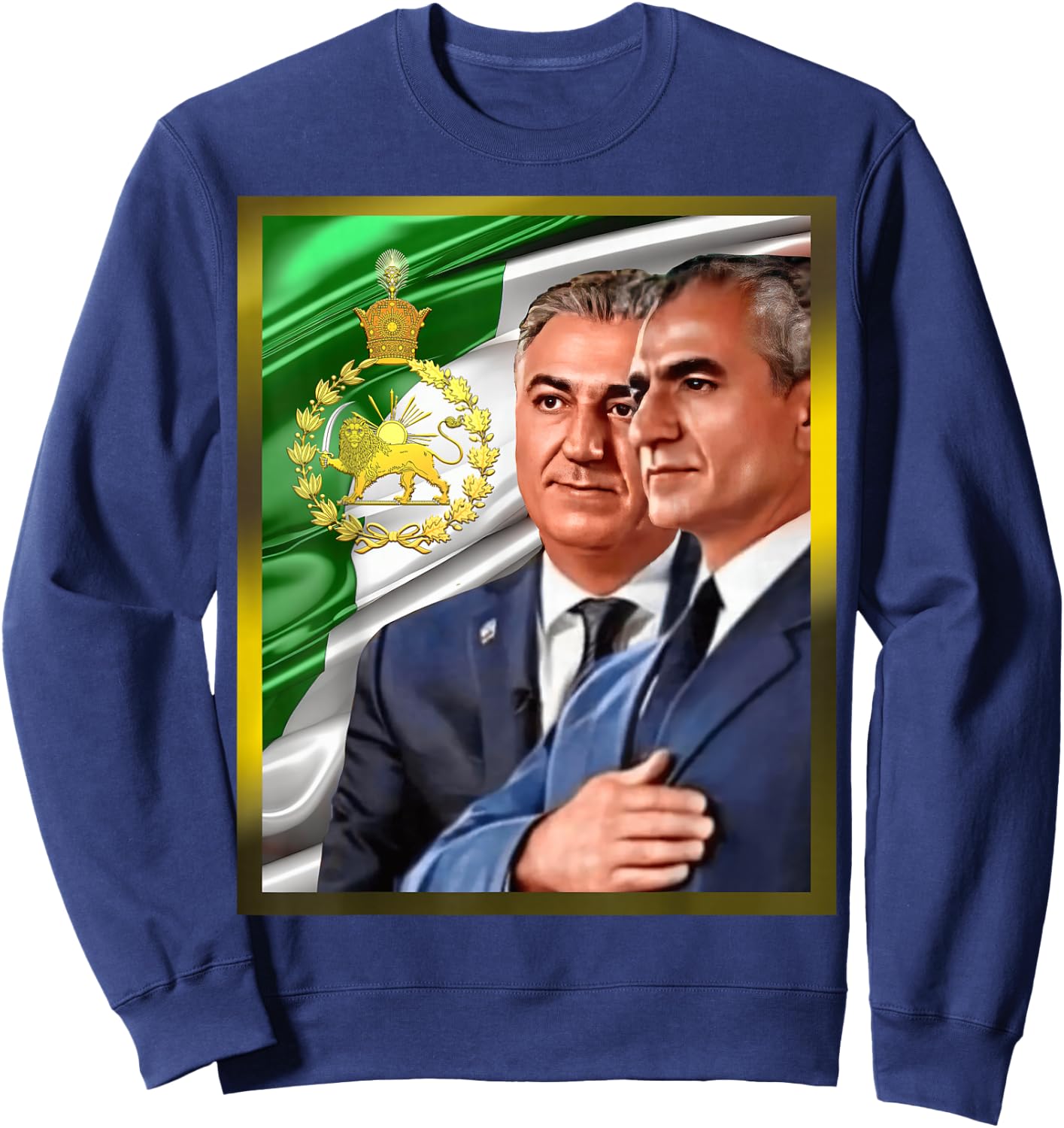 King Mohmmad Reza Pahlavi and King Reza Pahlavi , black Sweatshirt - Sweatshirt | Navy