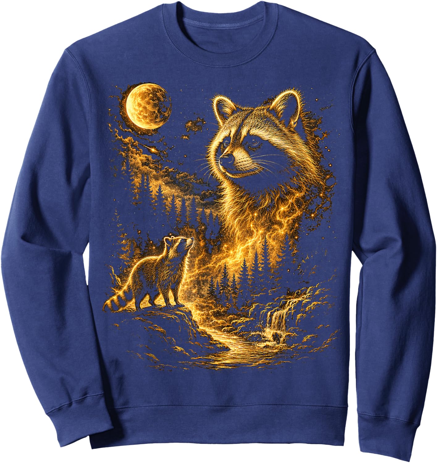 Cute Raccoon Boys Men Vintage Trash Panda Animal Sweatshirt - Sweatshirt | Navy