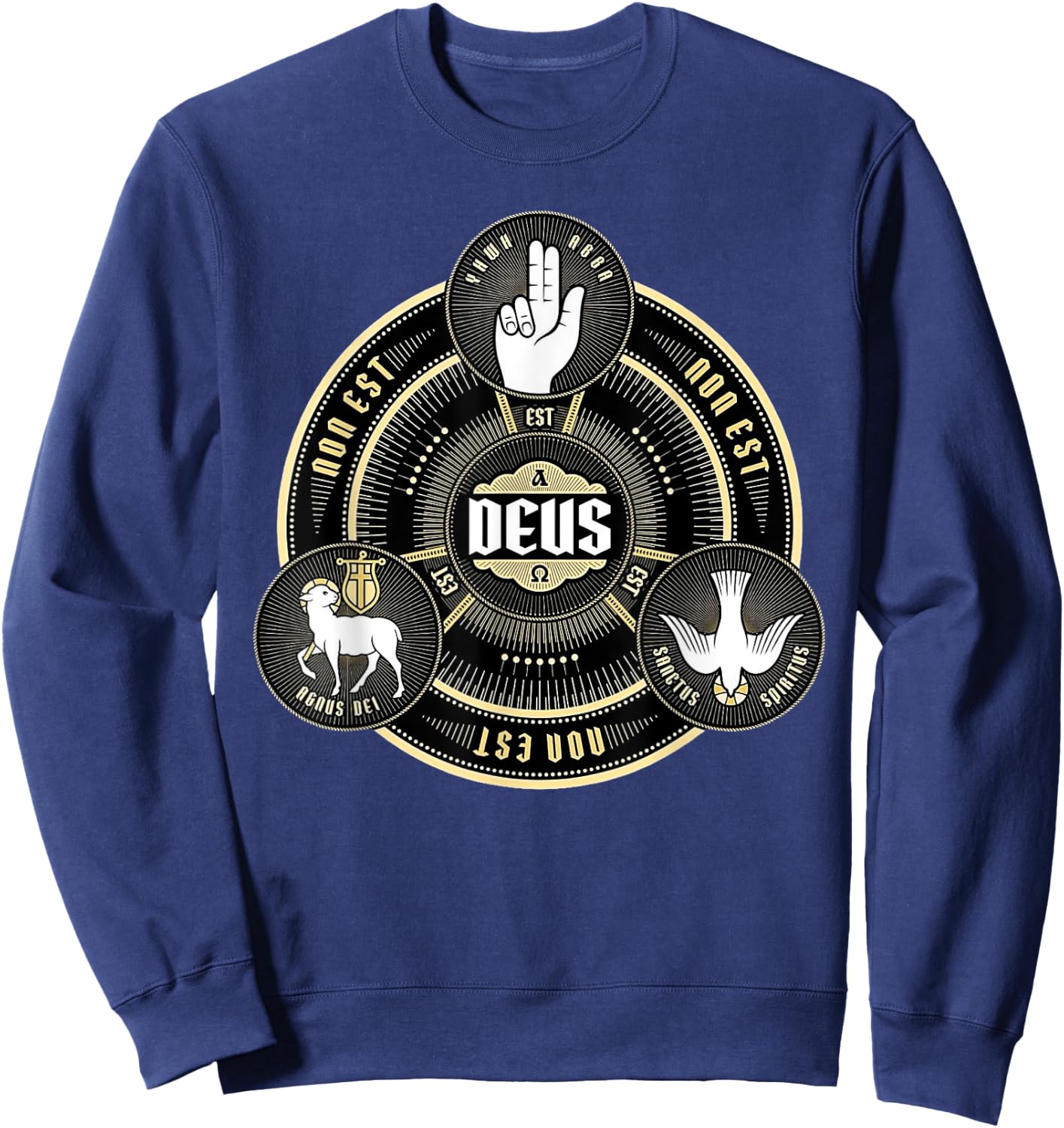 Holy Trinity Father Son and Holy Spirit Catholic Sweatshirt - Sweatshirt | Navy