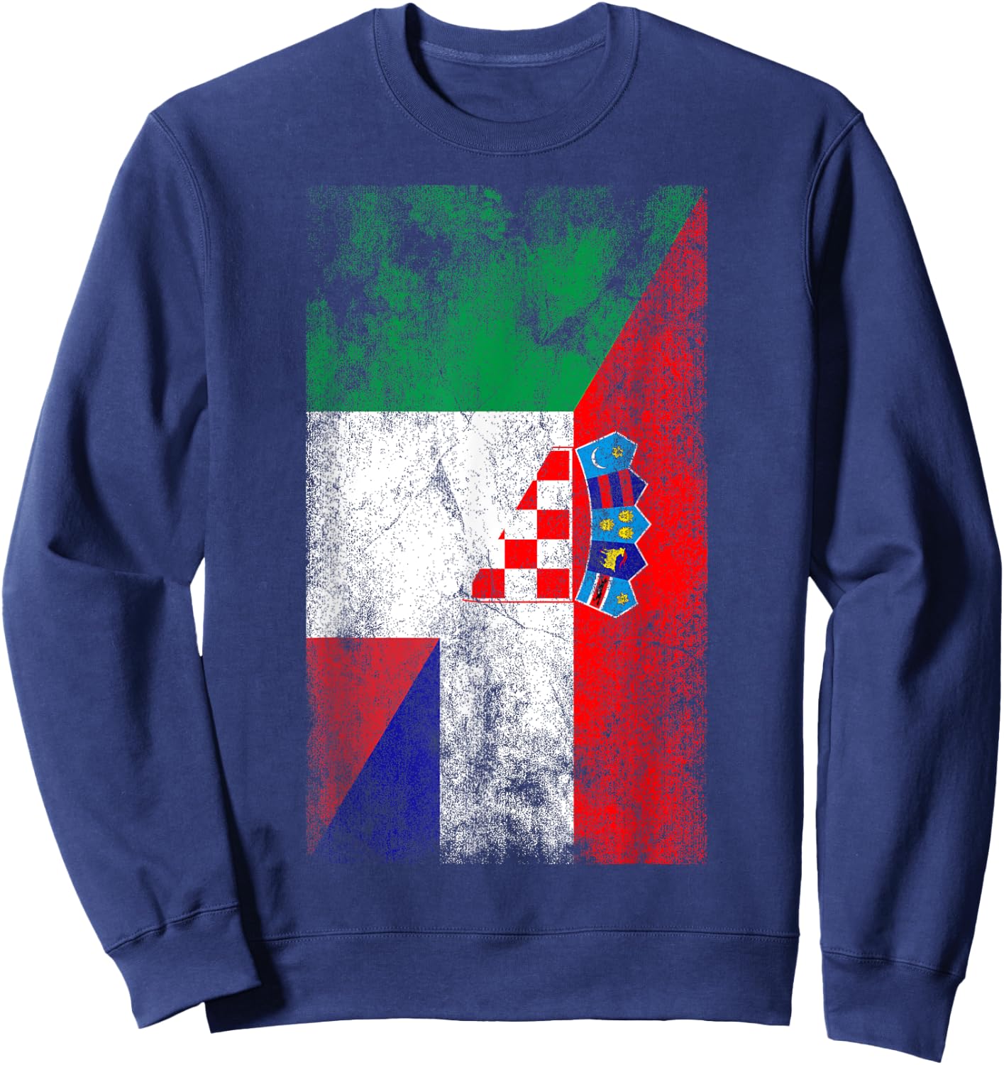 Italy Croatia Flags - Italian Croatian Sweatshirt - Sweatshirt | Navy