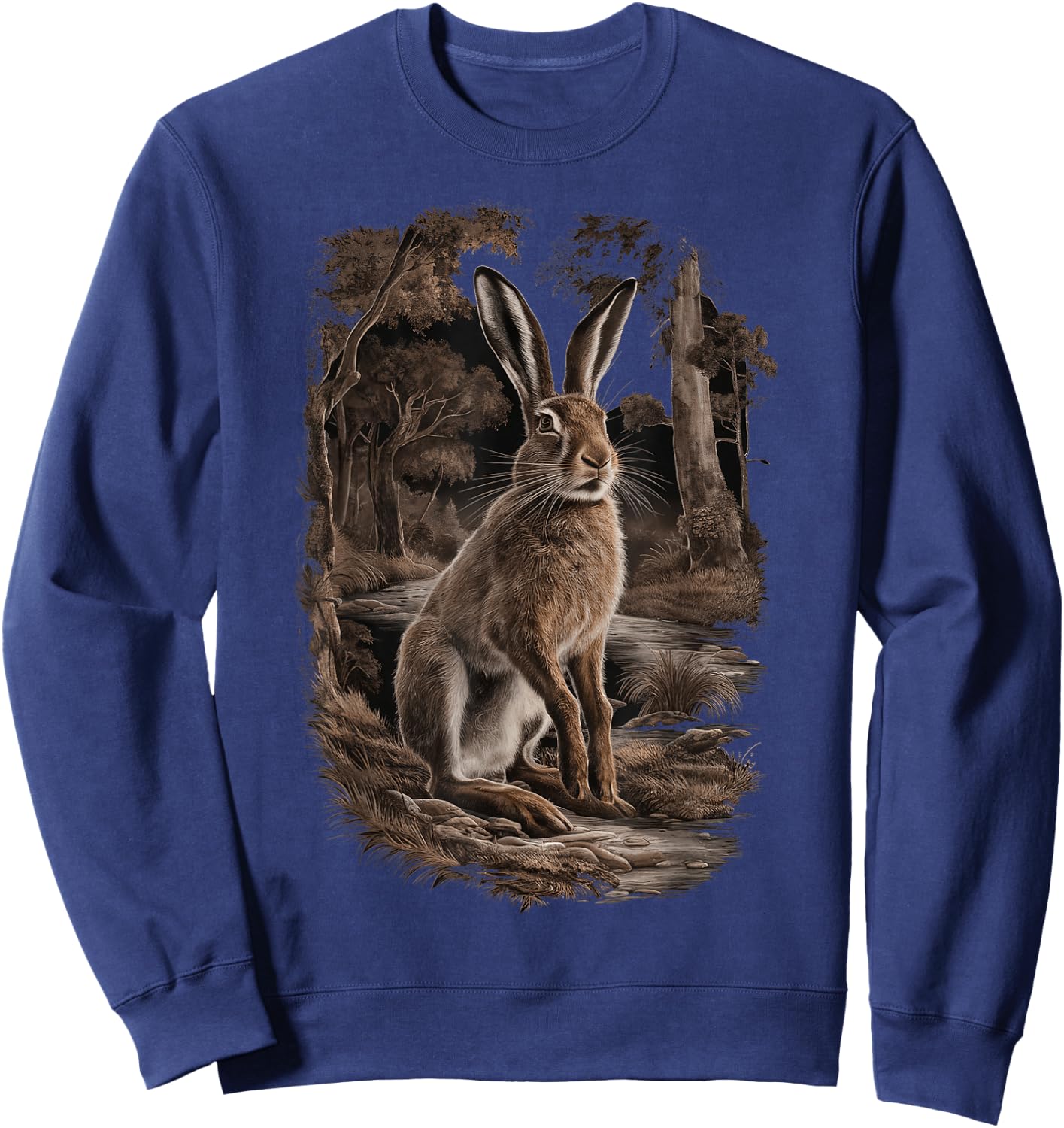 Hare Hunting Gift and Clothing for Hunters , Black, S Sweatshirt - Sweatshirt | Navy