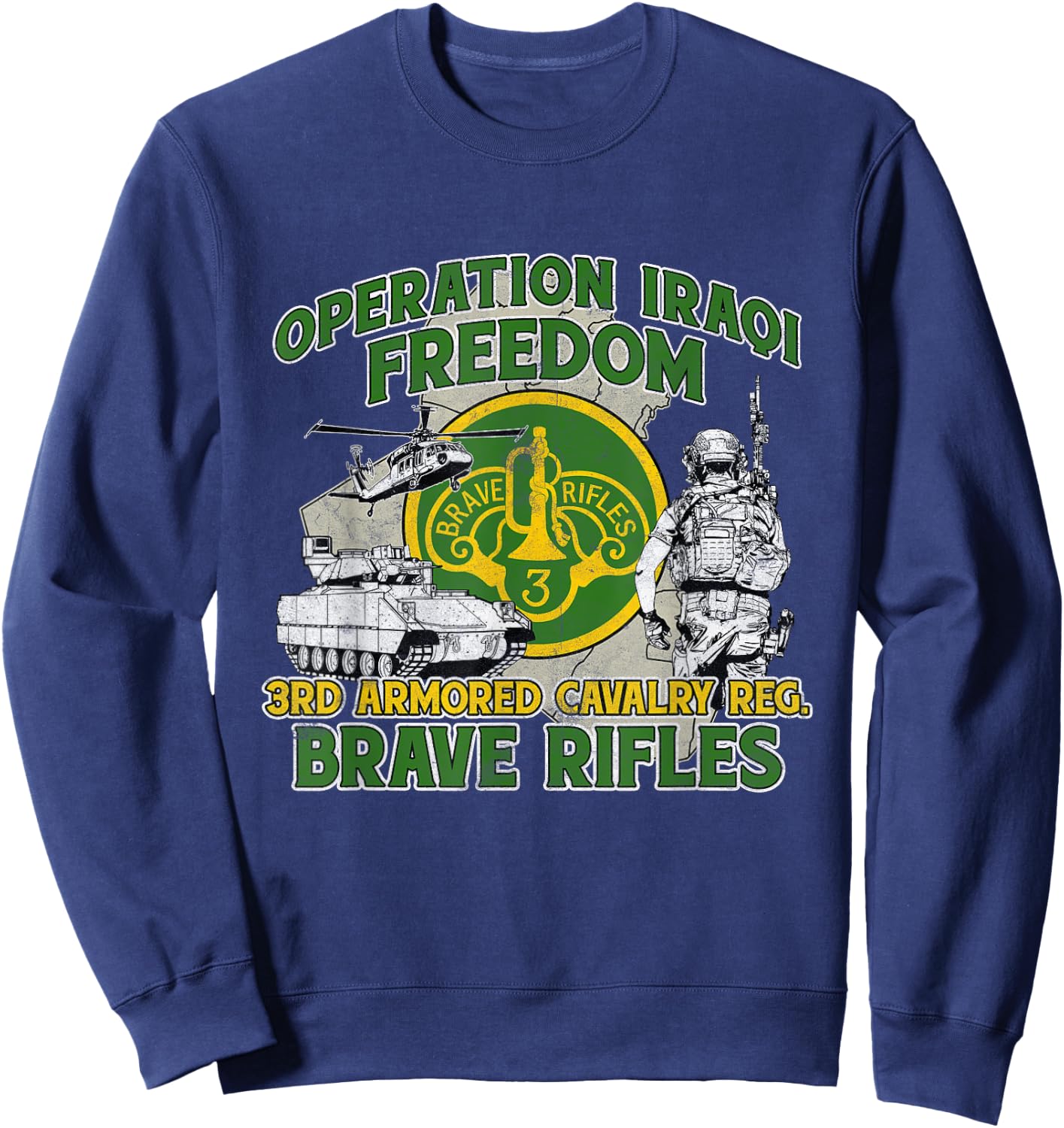 3rd Armored Cavalry Regiment Operation Iraqi Freedom OIF Sweatshirt - Sweatshirt | Navy