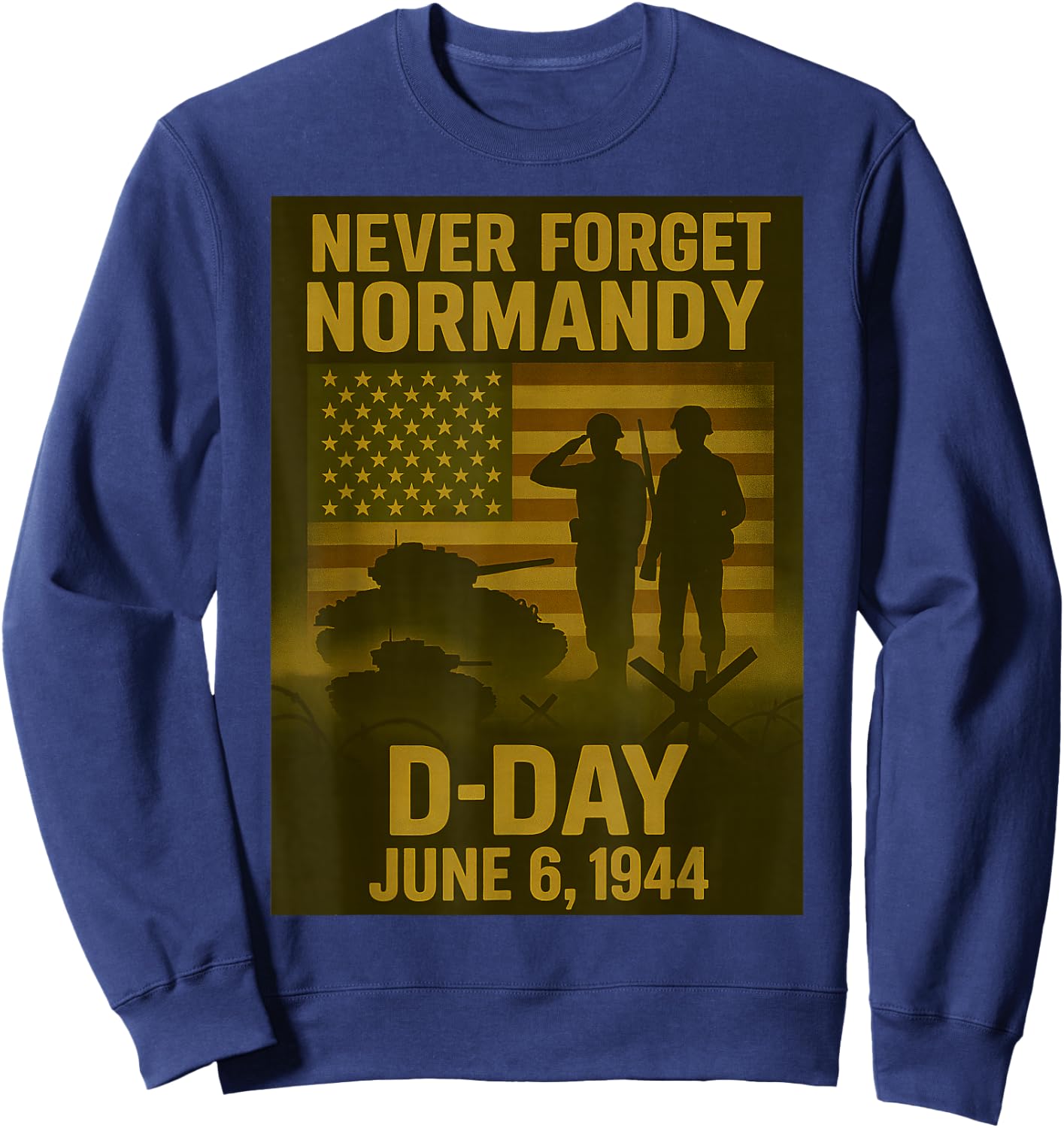 D-Day 82st anniversary 1944-2026 Veteran Remembrance Tribute Sweatshirt - Sweatshirt | Navy