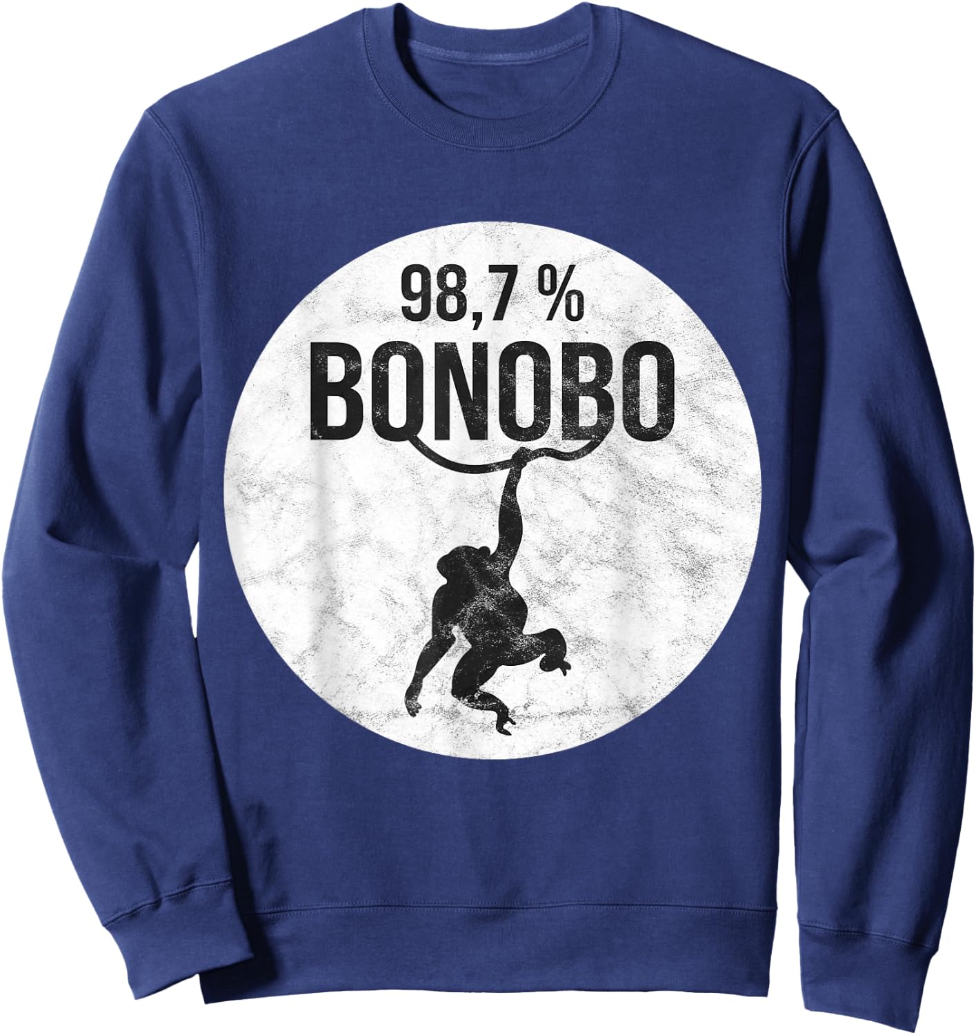 Funny Monkey with Chimpanzee Bonobo DNA Sweatshirt - Sweatshirt | Navy