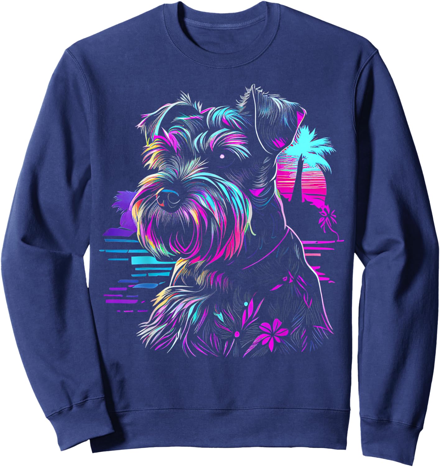Miniature Schnauzer dog art Miniature Schnauzer Sweatshirt - Sweatshirt | Navy