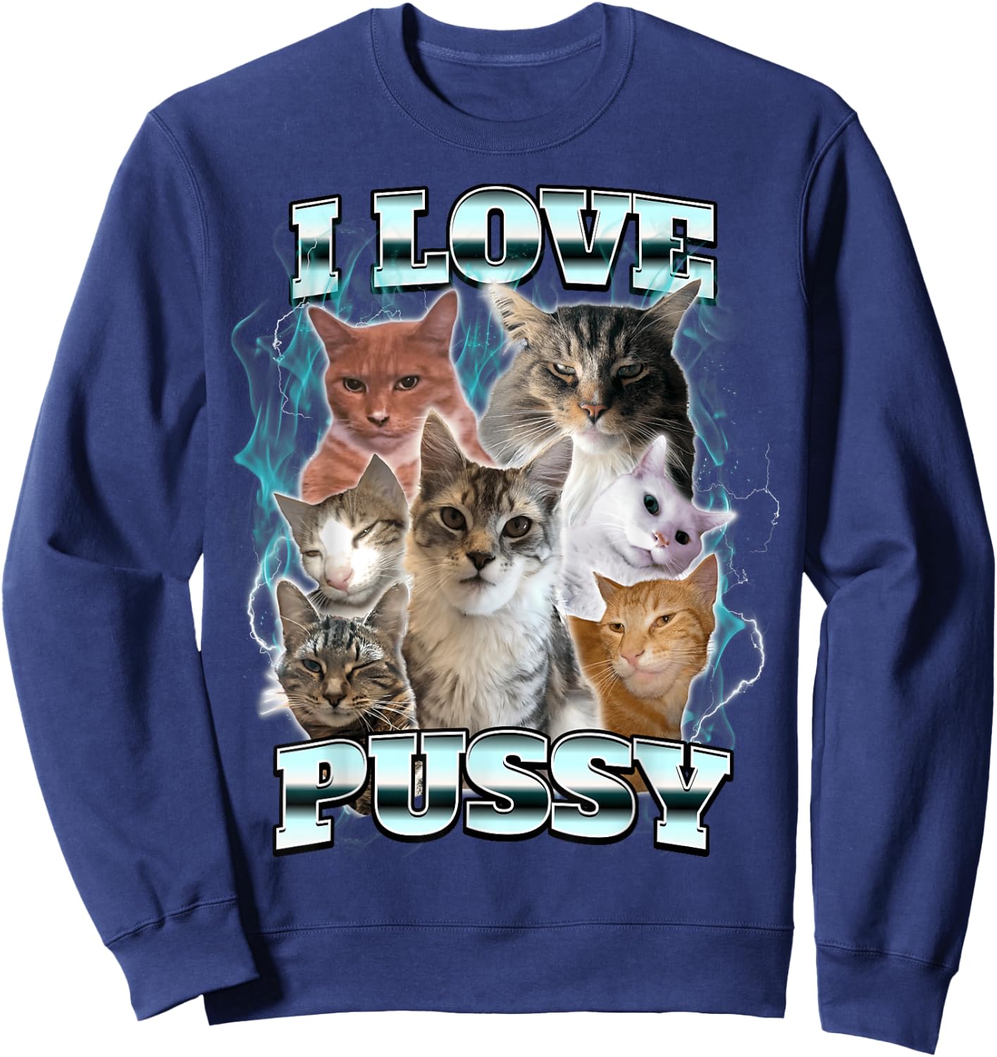 I Love Pussy , black Sweatshirt - Sweatshirt | Navy