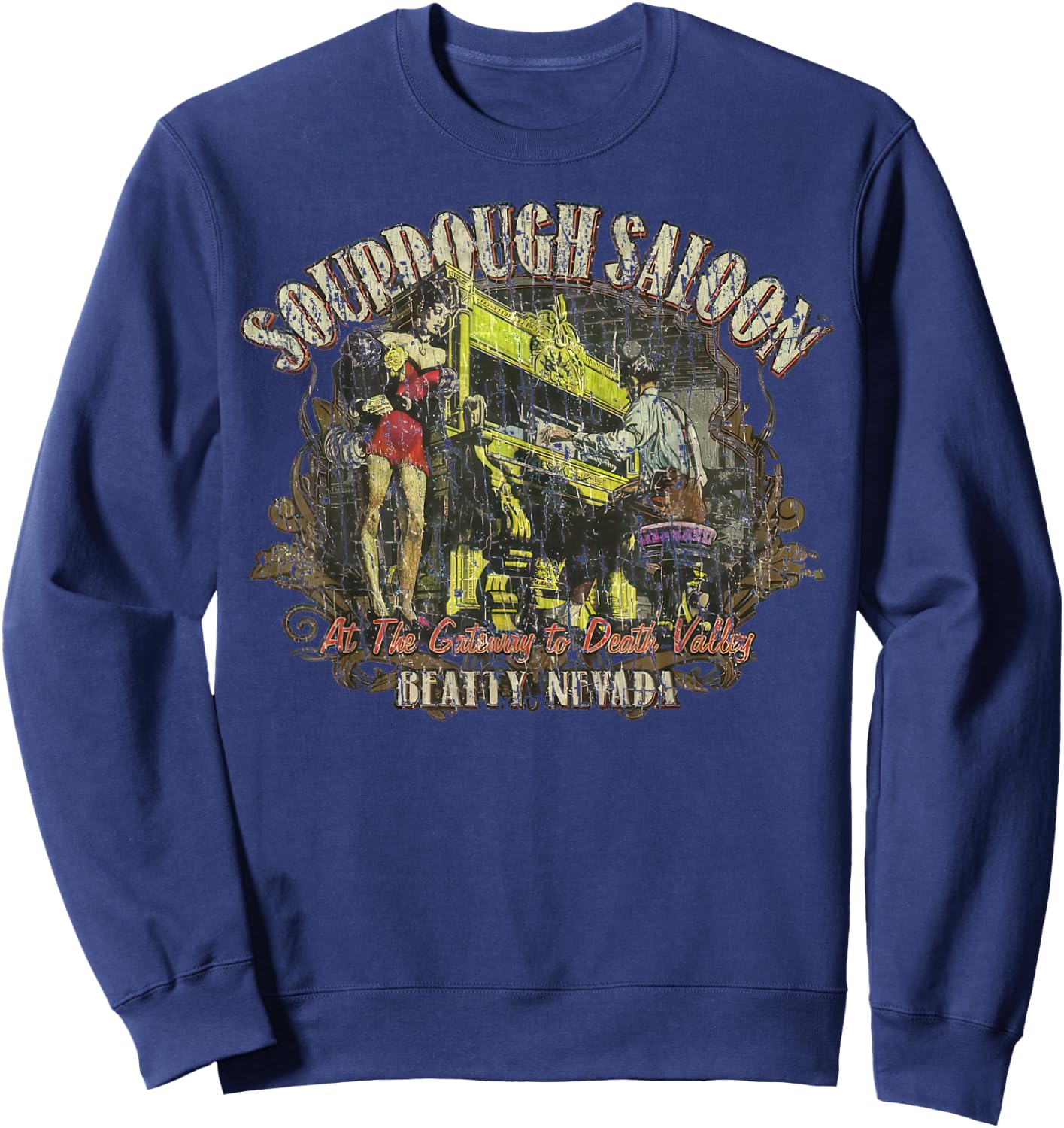 Sourdough Saloon Beatty 1905 Retro Vintage Sweatshirt - Sweatshirt | Navy