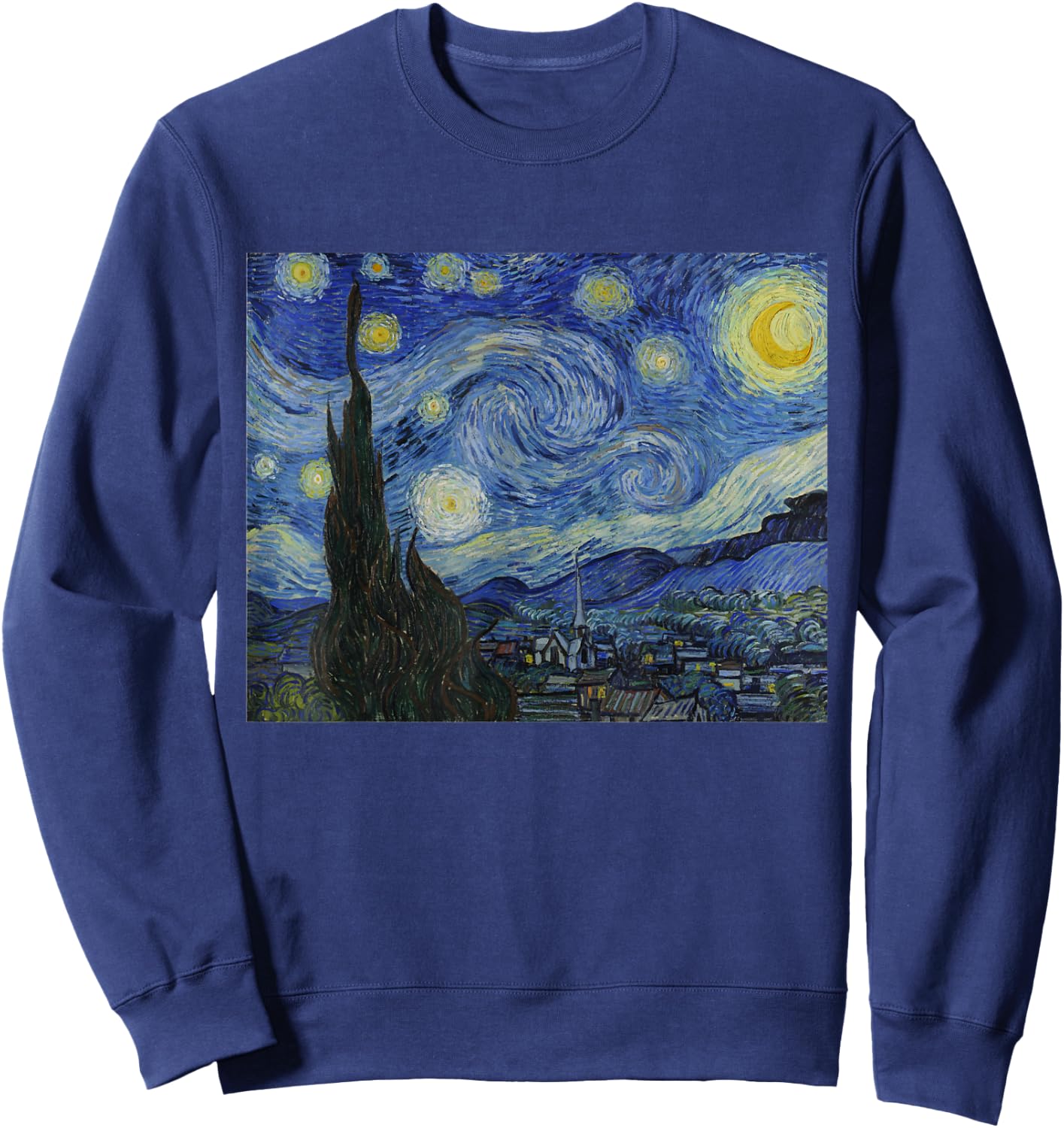 Starry Night by Vincent van Gogh | Famous Painting Sweatshirt - Sweatshirt | Navy