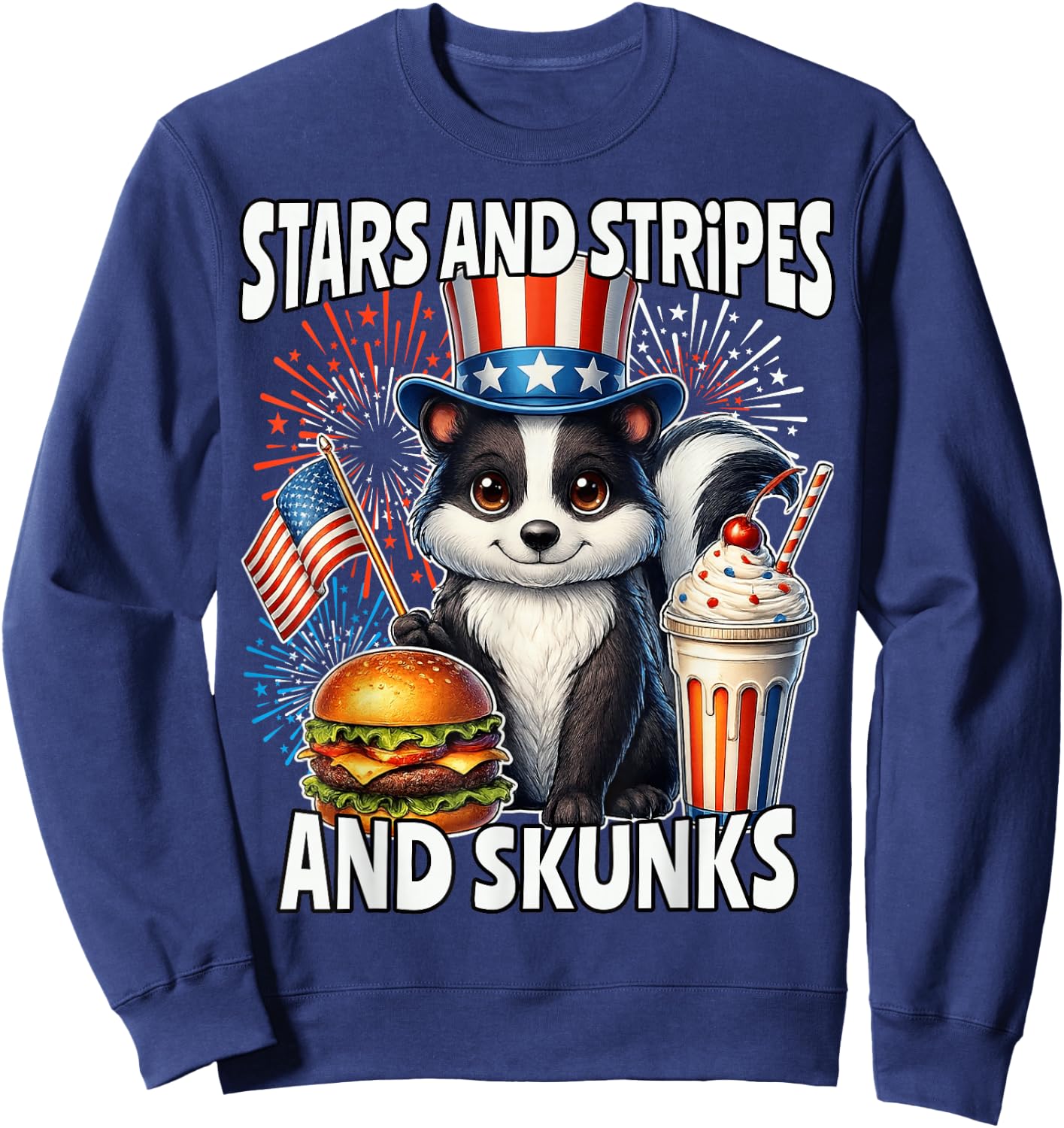 Skunk 4th of July American Skunk 250 Sweatshirt - Sweatshirt | Navy