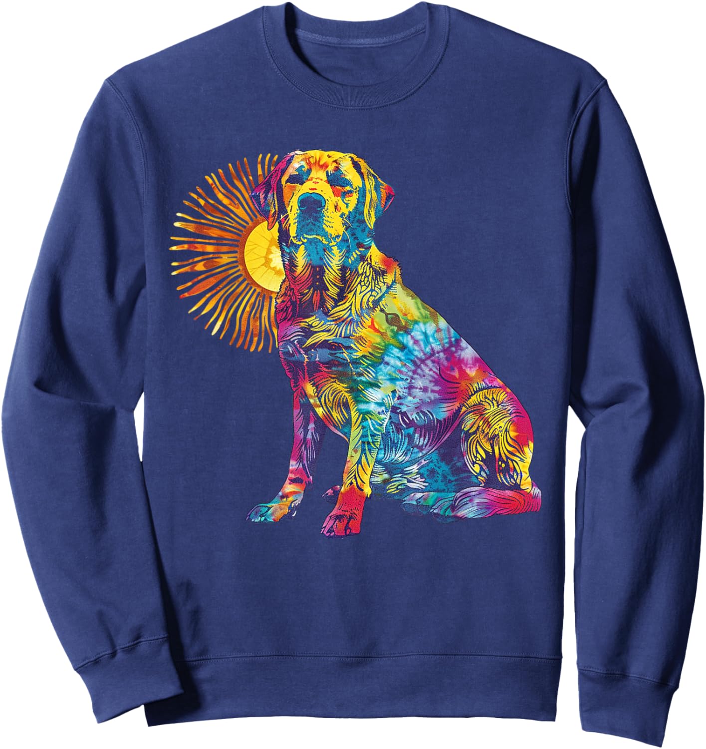 Labrador Retriever Hippie Artwork Shirt Men Women Kids Sweatshirt - Sweatshirt | Navy