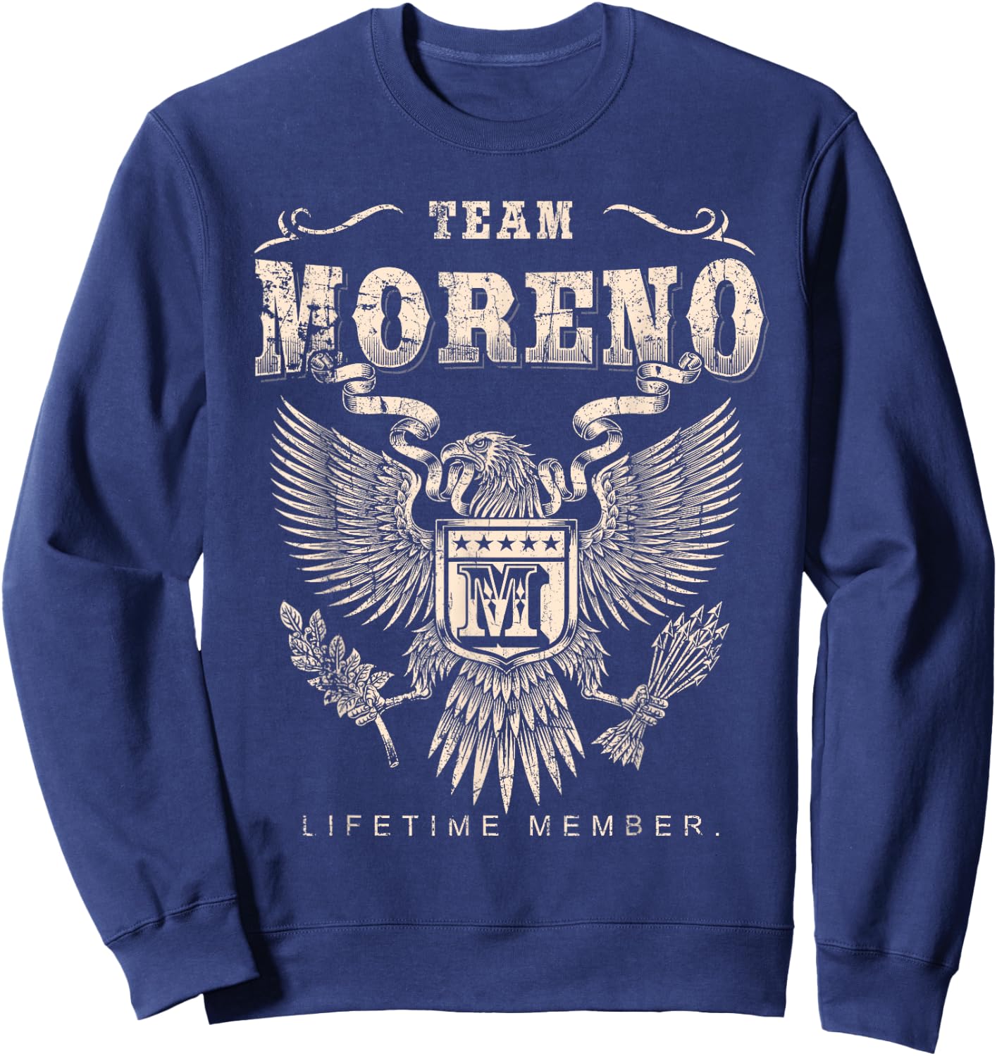 Team Moreno Family Name Lifetime Member Sweatshirt - Sweatshirt | Navy