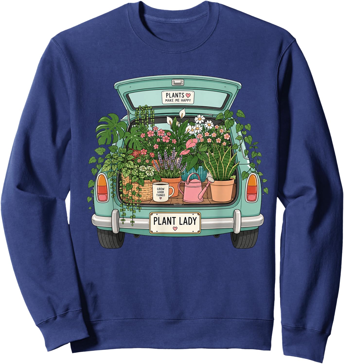 Funny Gardening Moms I was Left Unsupervised Plants Lover Sweatshirt - Sweatshirt | Navy