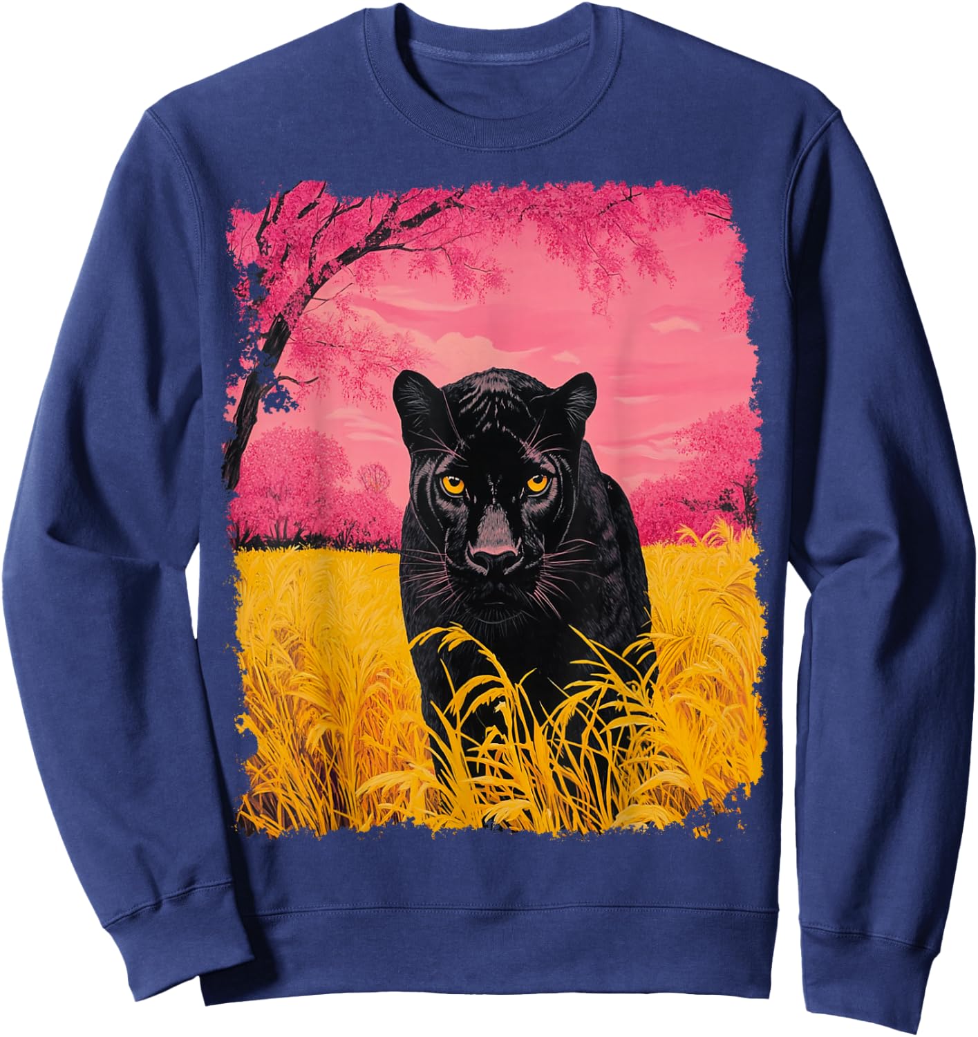Pink Tops Panther Black Sweatshirt - Sweatshirt | Navy