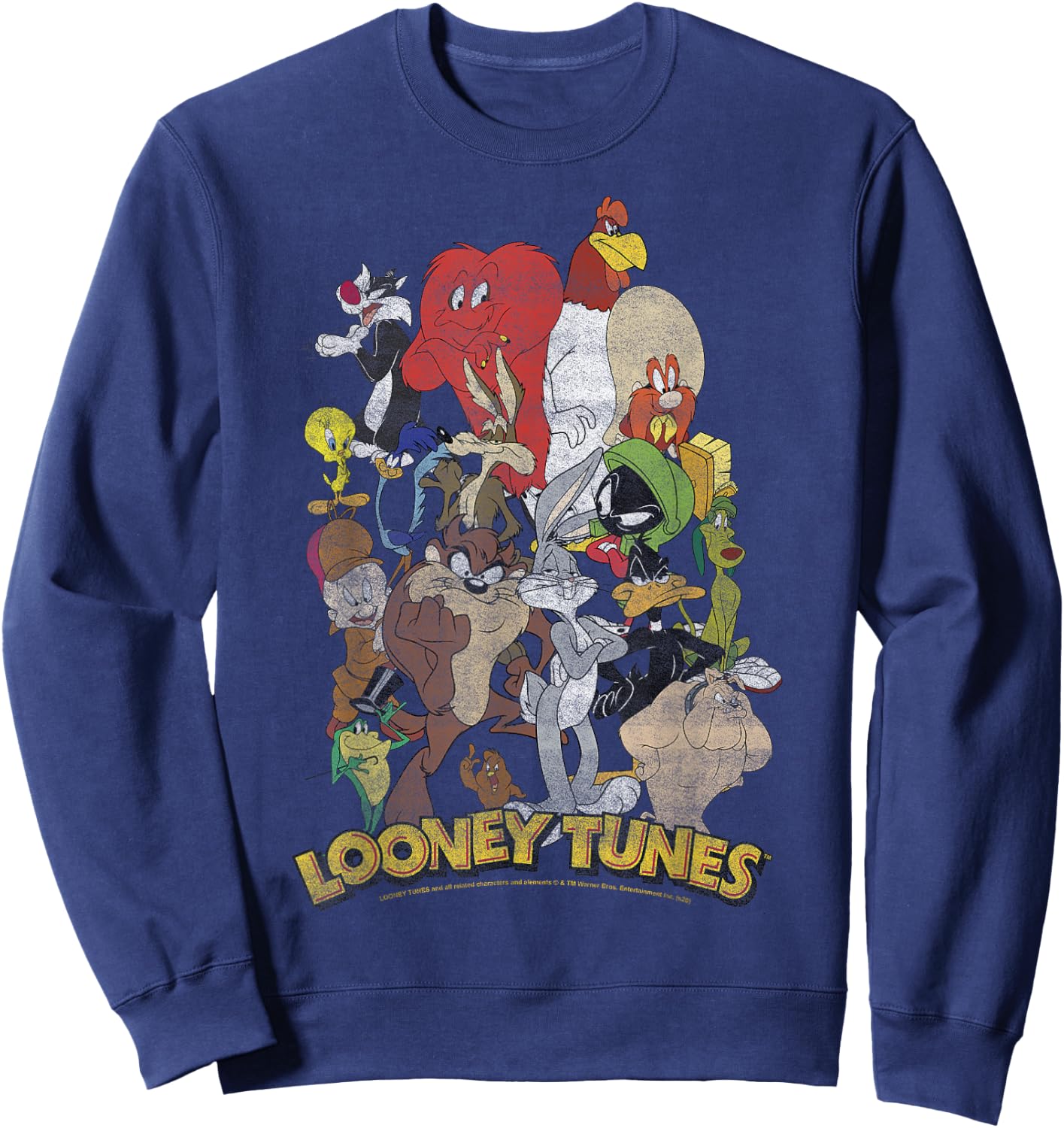 Looney Tunes Character Stack Group Shot Sweatshirt - Sweatshirt | Navy