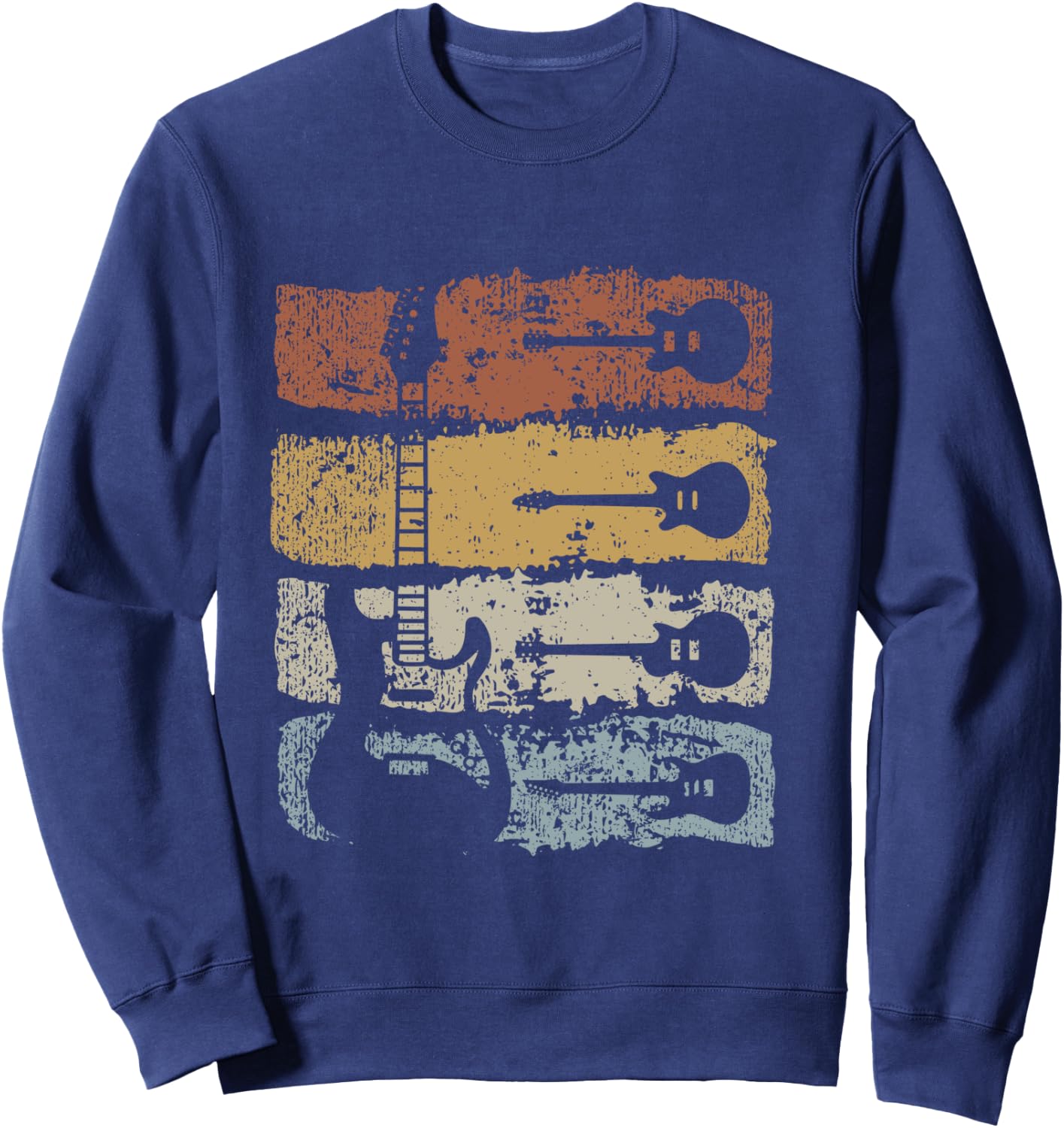 Guitar Player Rock Music Retro Guitar Shirt, black Sweatshirt - Sweatshirt | Navy