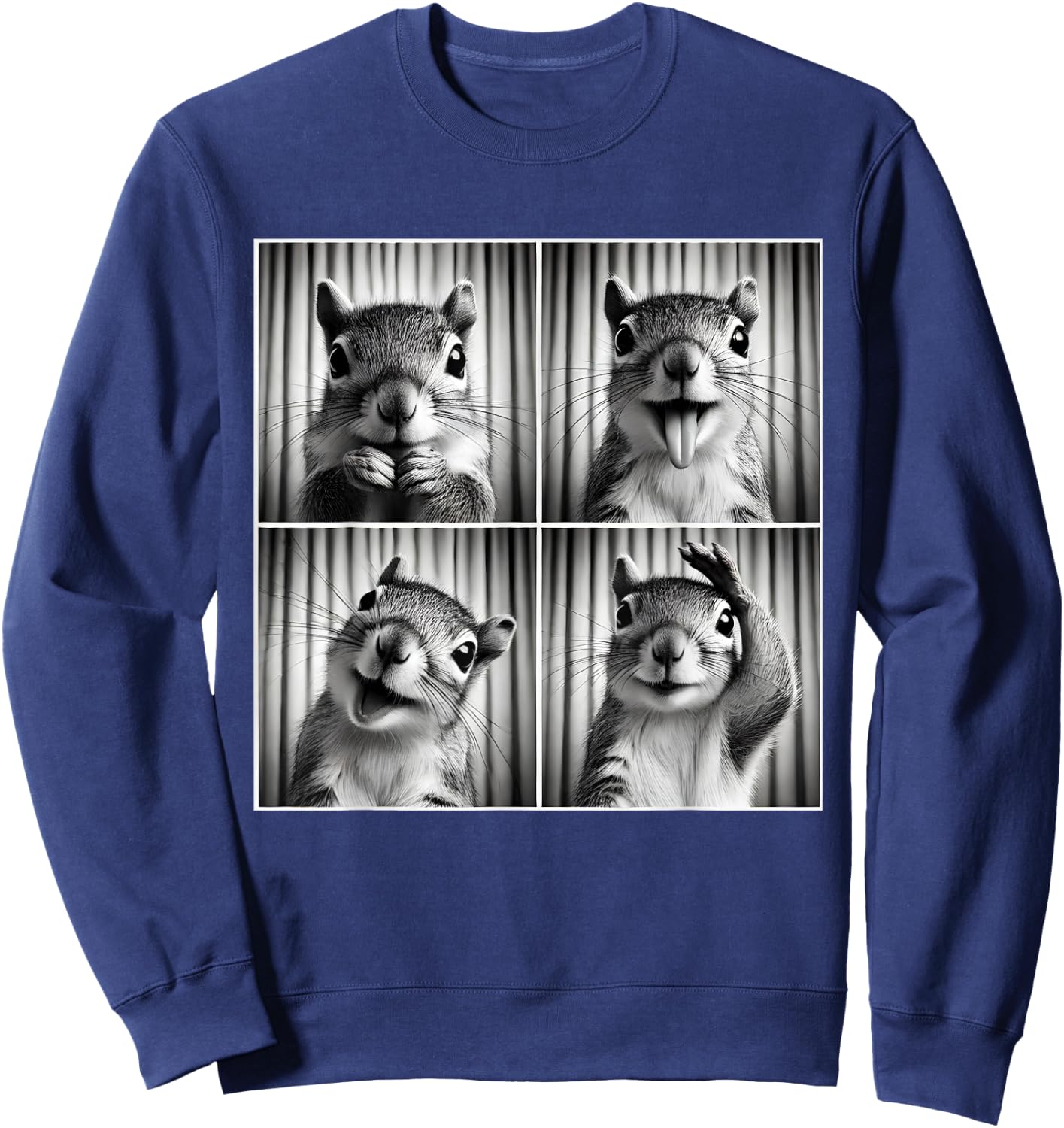 Cute Squirrel Selfie Photo Funny Photobooth Squirrel Lover Sweatshirt - Sweatshirt | Navy