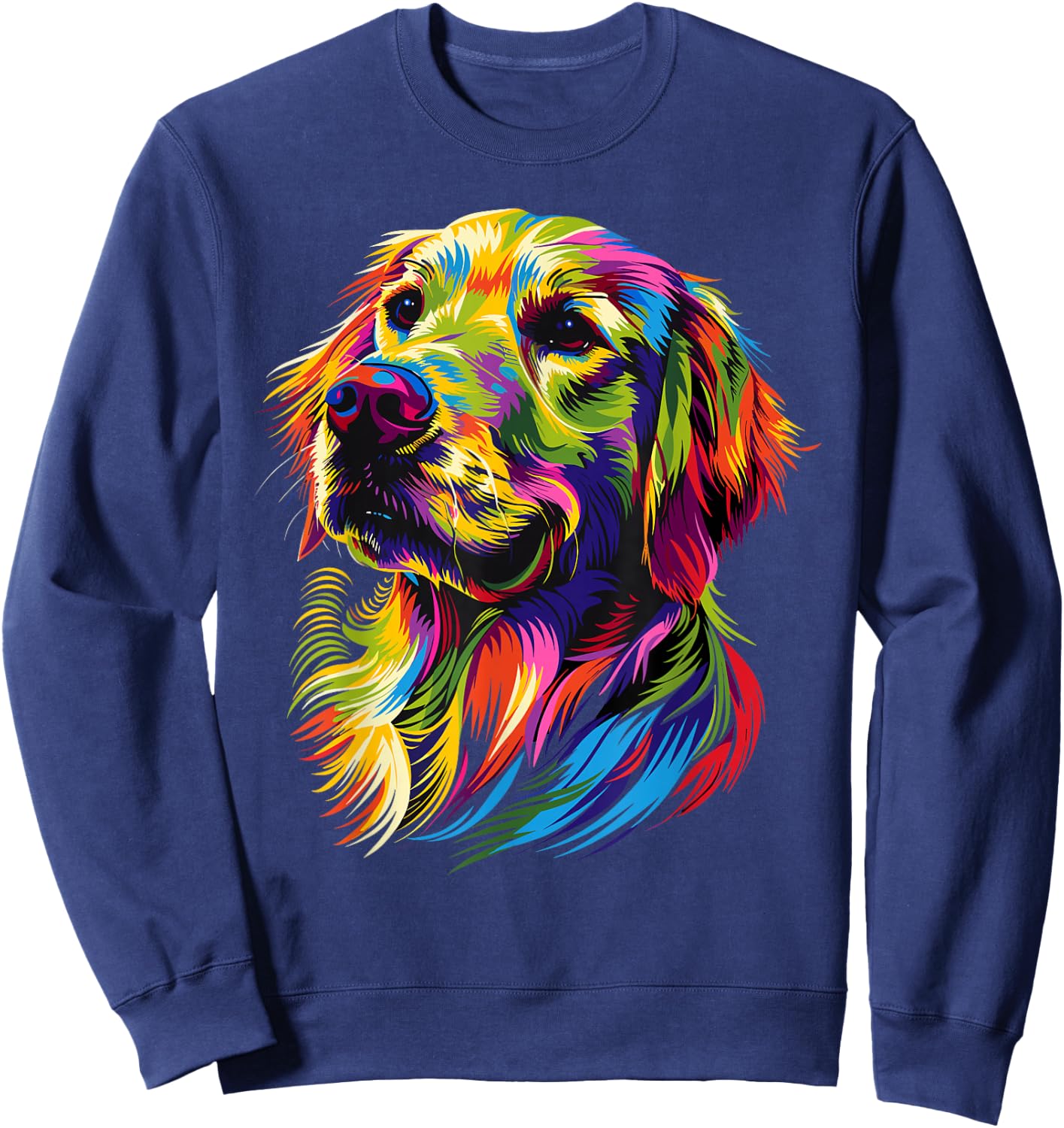 Golden Retriever Dog Colourful Pop Art Dog Lovers , black Sweatshirt - Sweatshirt | Navy