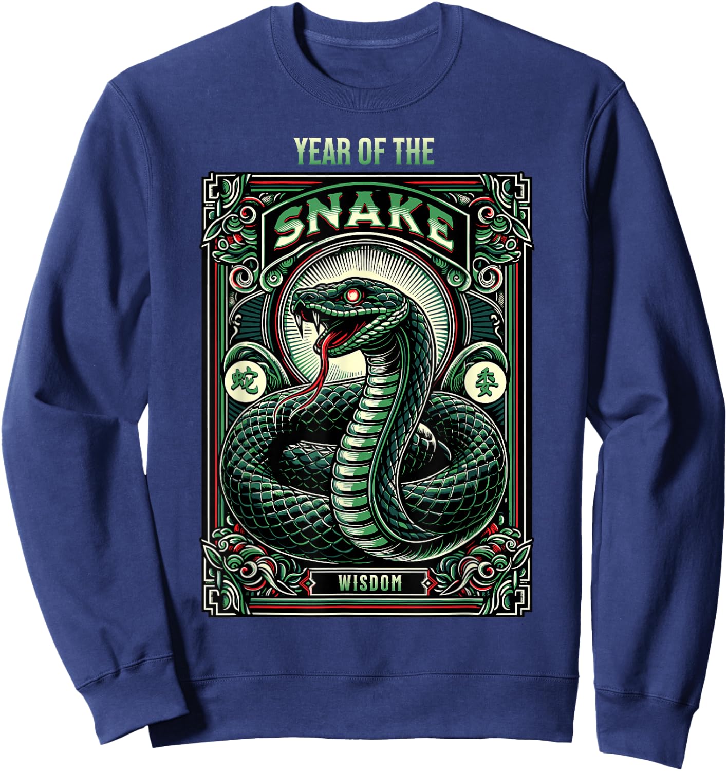 Celebrate Chinese New Year of the Snake 2025 Tarot Card Sweatshirt - Sweatshirt | Navy