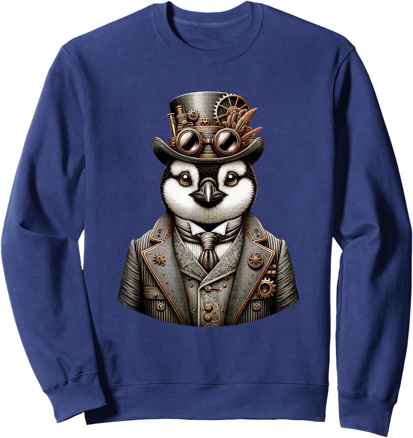 Steampunk Penguin Women Men Kids Steampunk Penguin Sweatshirt - Sweatshirt | Navy