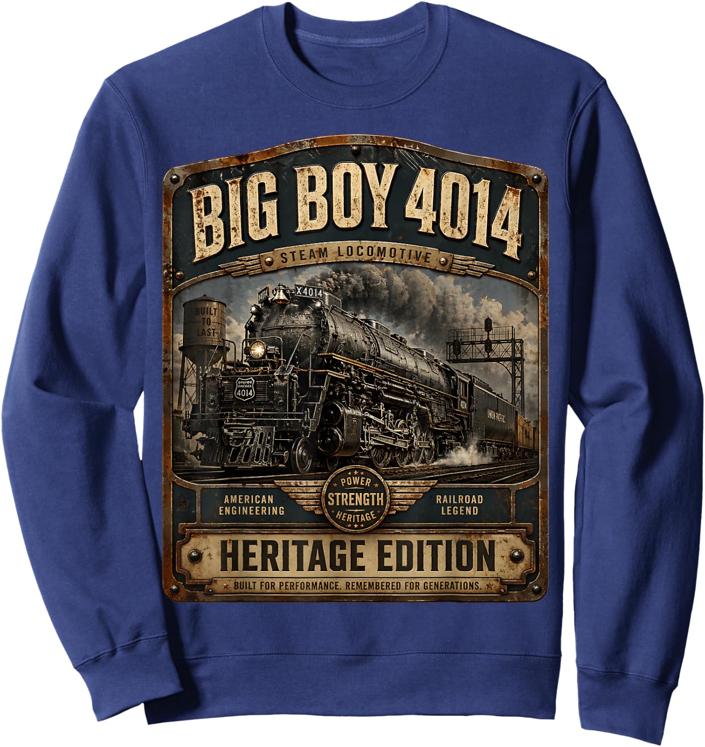 Vintage Steam Locomotive Railroad Train Engine Big Boy 4014 Sweatshirt - Sweatshirt | Navy