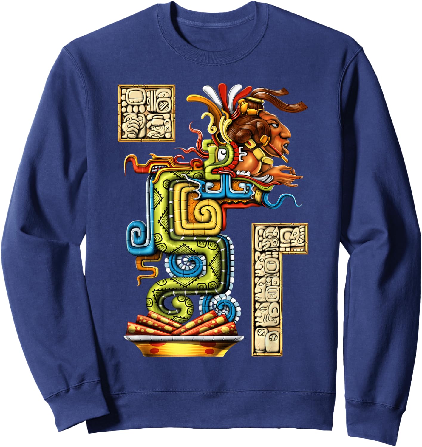 Quetzalcoatl Snake Aztec Mythology God Ancient Maya Sweatshirt - Sweatshirt | Navy
