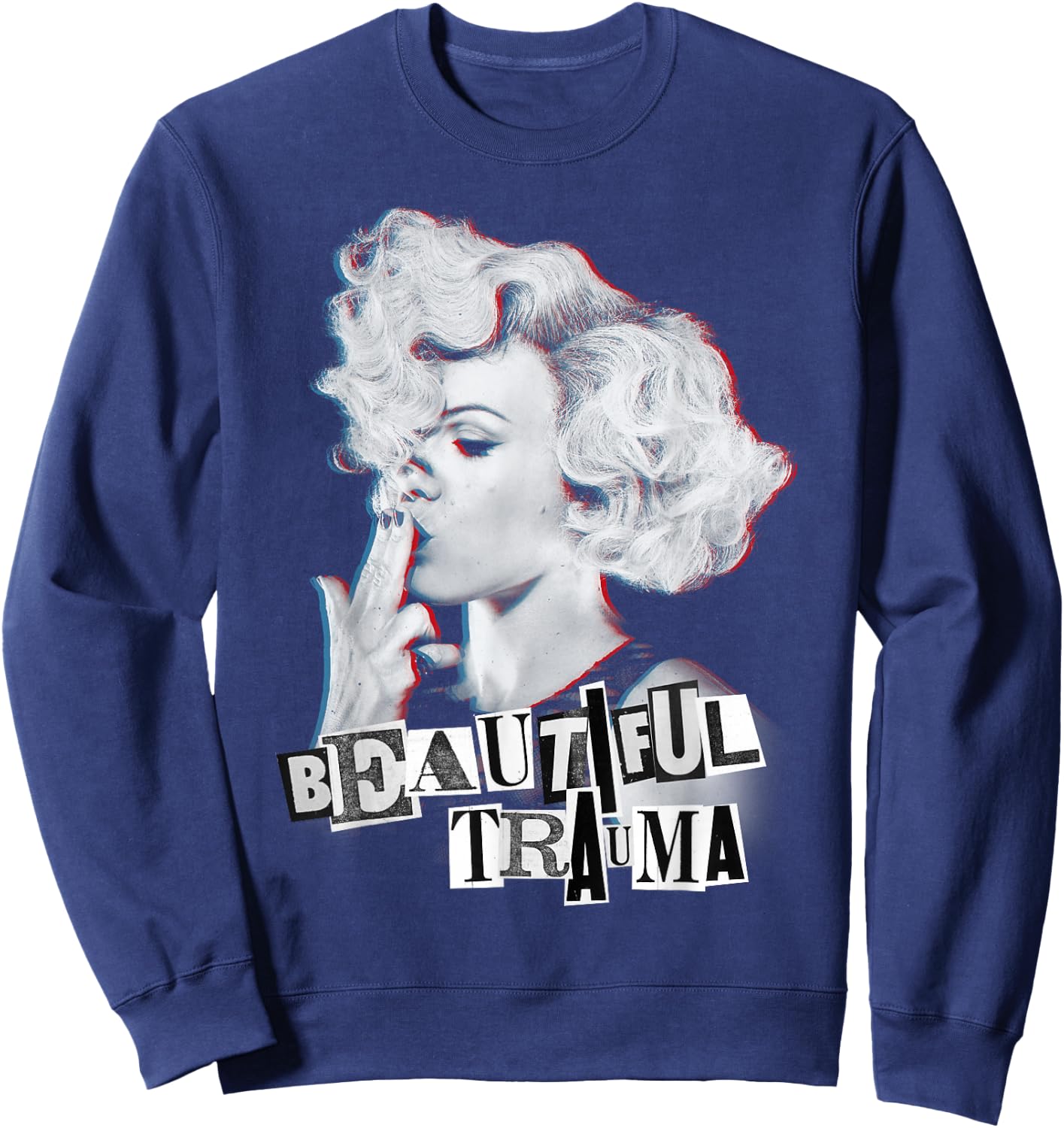 P! NK Beautiful Trauma , Black, S Sweatshirt - Sweatshirt | Navy
