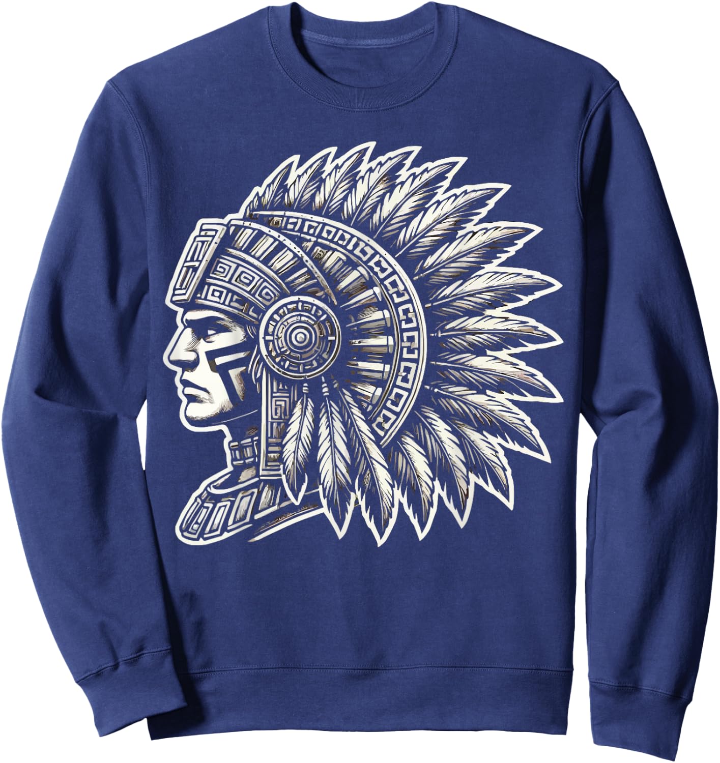 Aztec Warrior Mayan Indigenous Mexican Aztec Jaguar Sweatshirt - Sweatshirt | Navy