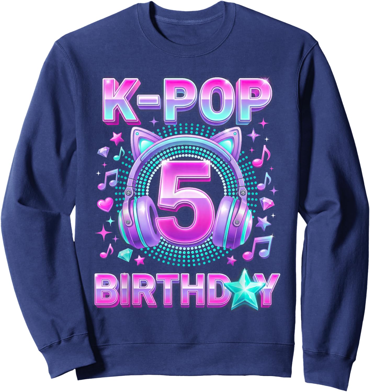 K-Pop 5. Geburtstag Mädchen 5 Jahre alt koreanische Musik Sweatshirt - Sweatshirt | Navy