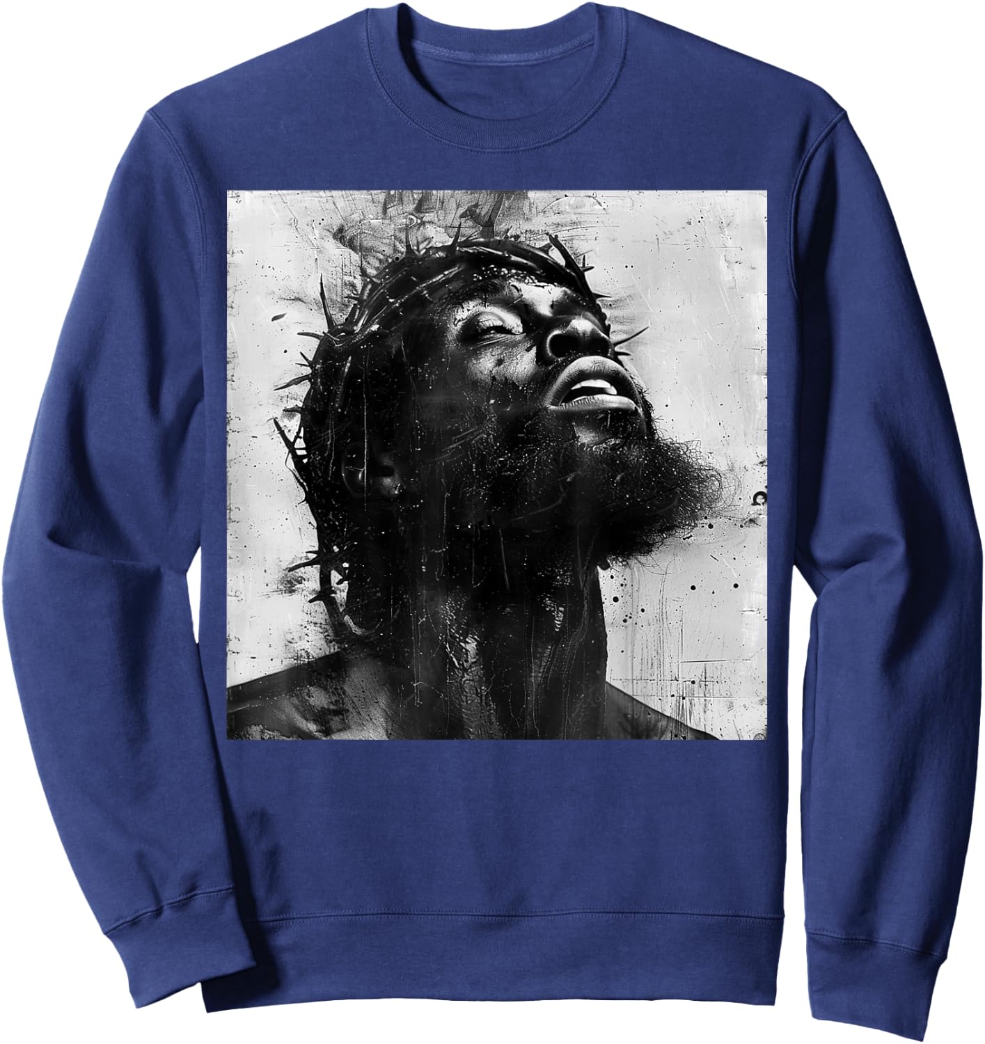 Black Jesus, Christianity, Church, Christ, Jesus Sweatshirt - Sweatshirt | Navy
