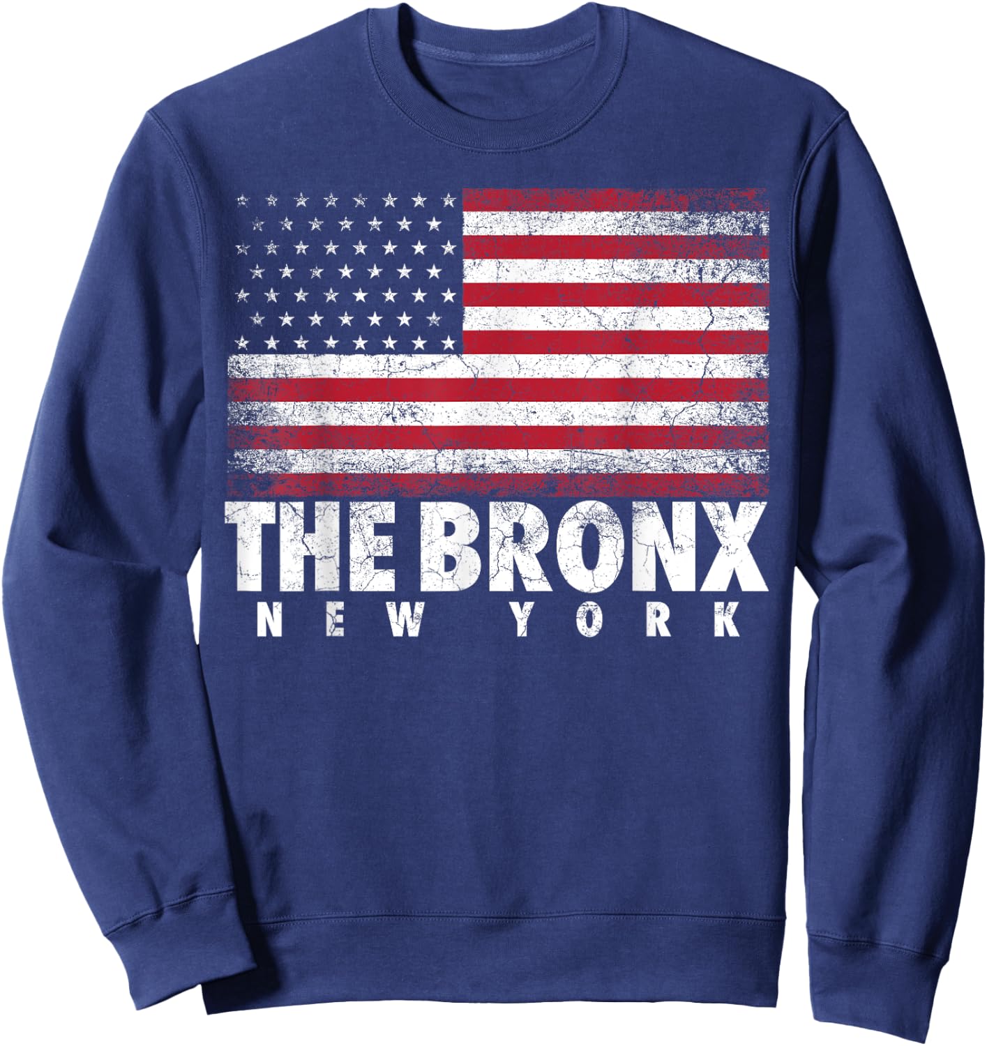 4th of July Gift The Bronx New York NY American Flag USA Kids Men Sweatshirt - Sweatshirt | Navy