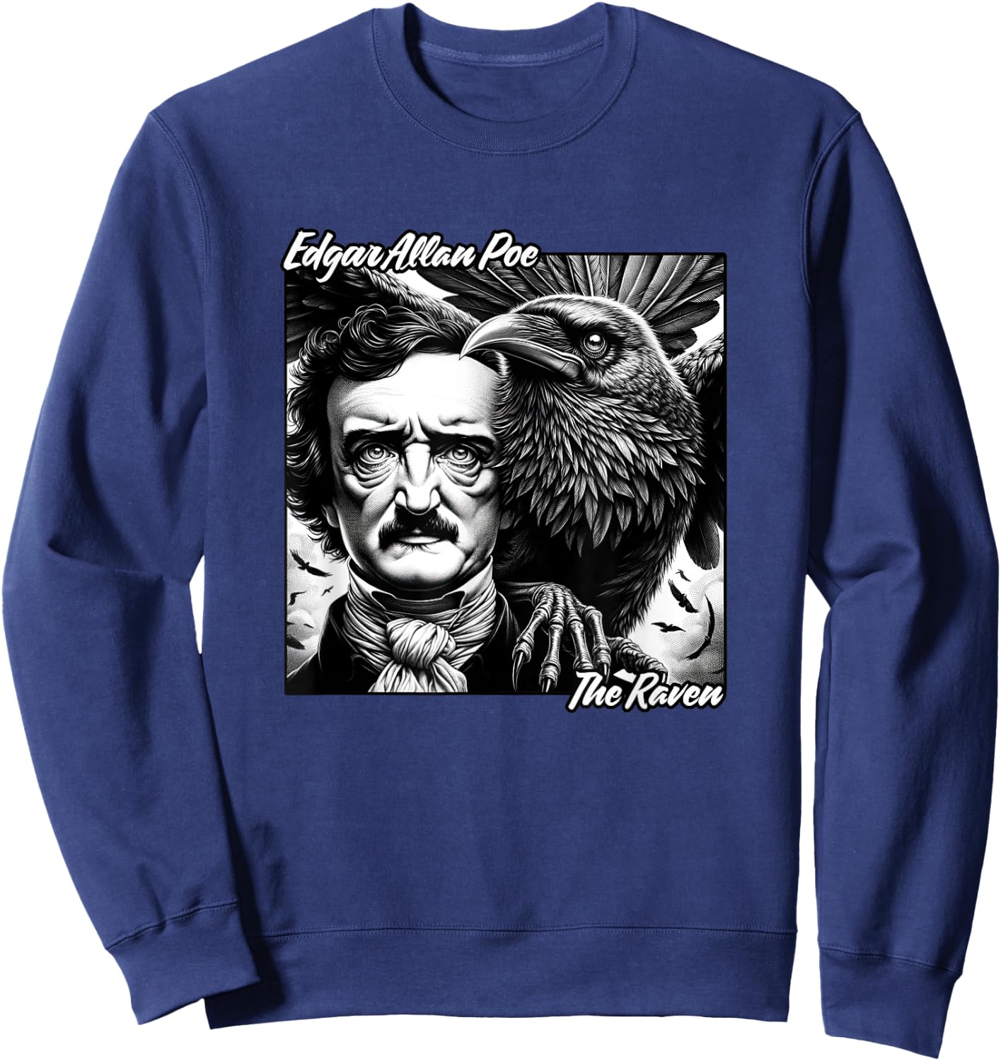 Edgar Allan Poe Nevermore Quoth The Raven Sweatshirt - Sweatshirt | Navy