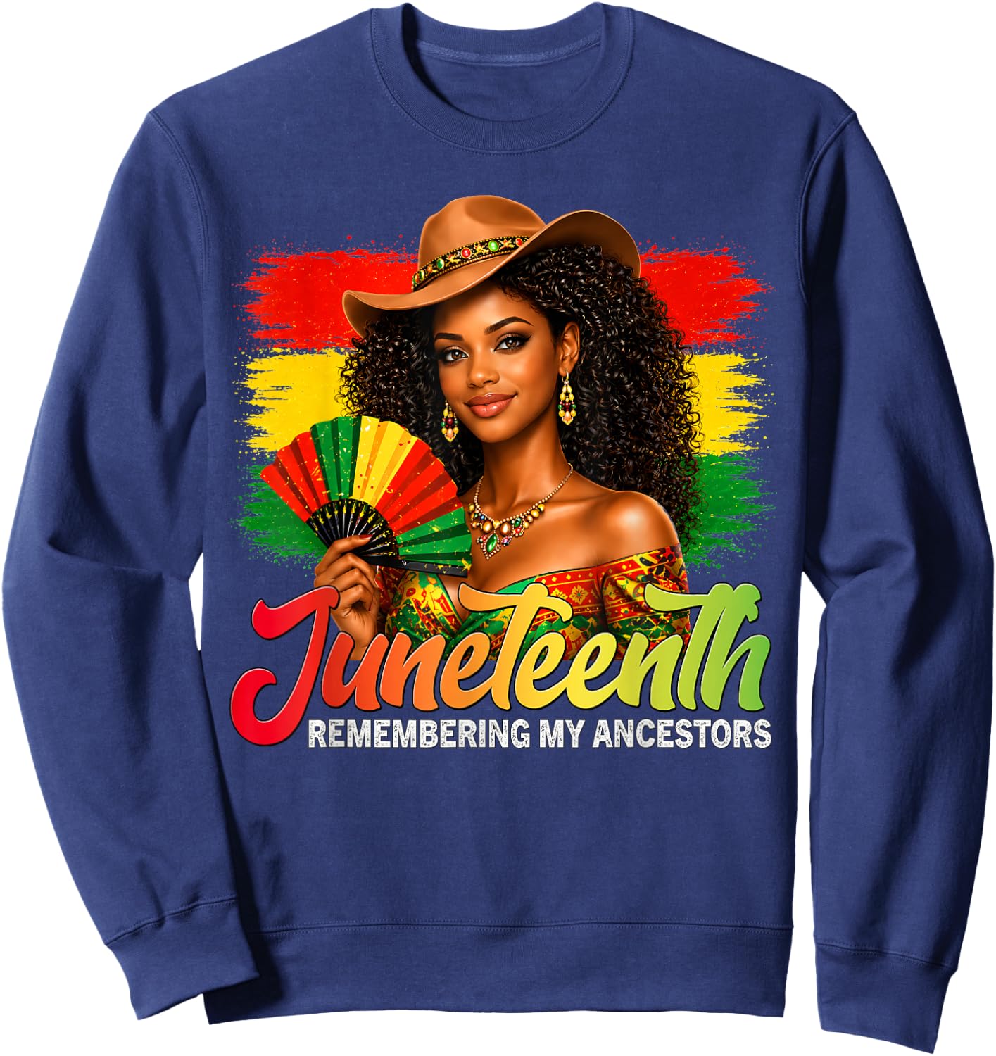 Juneteenth Remembering My Ancestors Black Women Juneteenth Sweatshirt - Sweatshirt | Navy